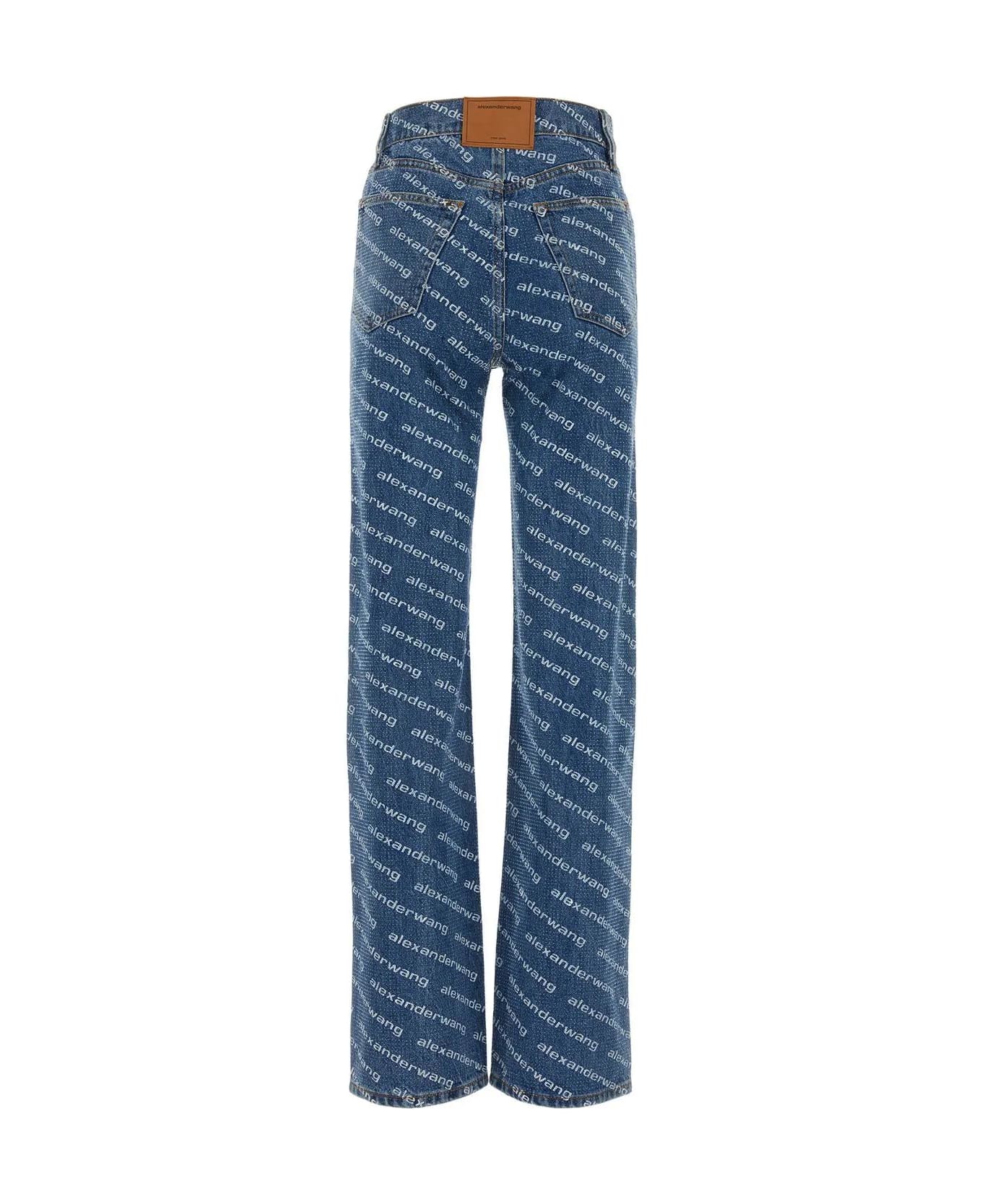 Alexander Wang Printed Denim Jeans - DEEPBLUEWHITE