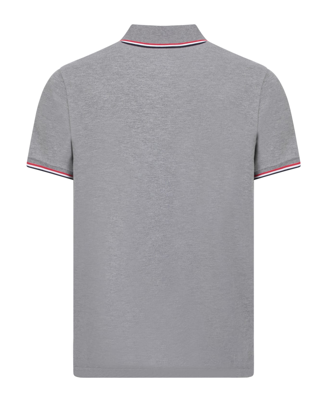 Moncler Logo-patch Cotton Polo Shirt - Grigio