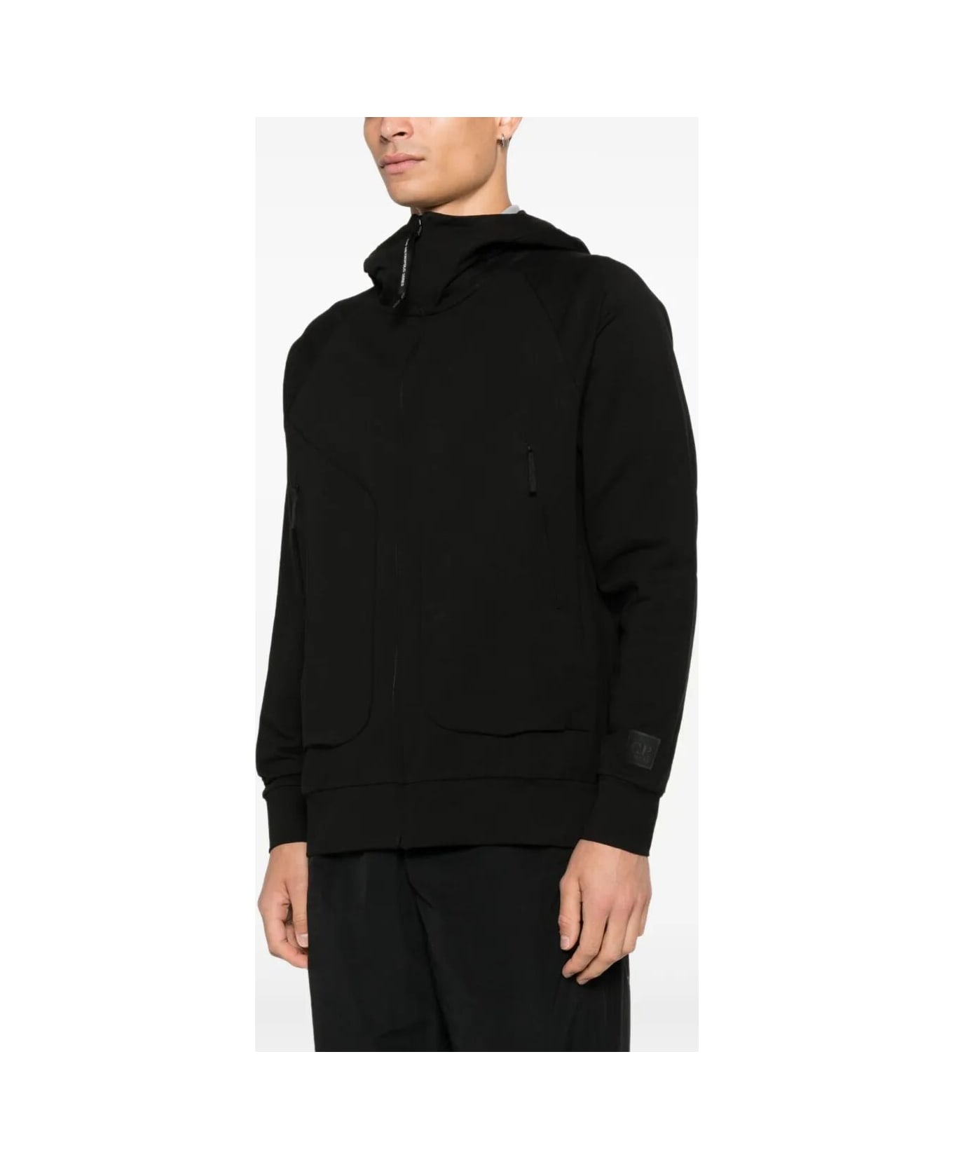 C.P. Company Sweatshirts Hooded Open - Black