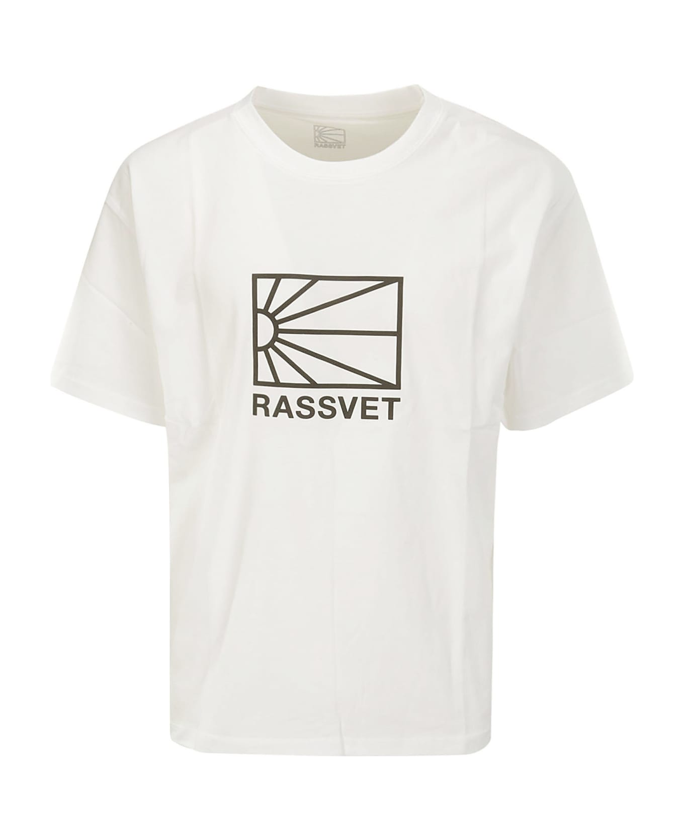 PACCBET Men Big Logo Tee Shirt Knit - WHITE シャツ