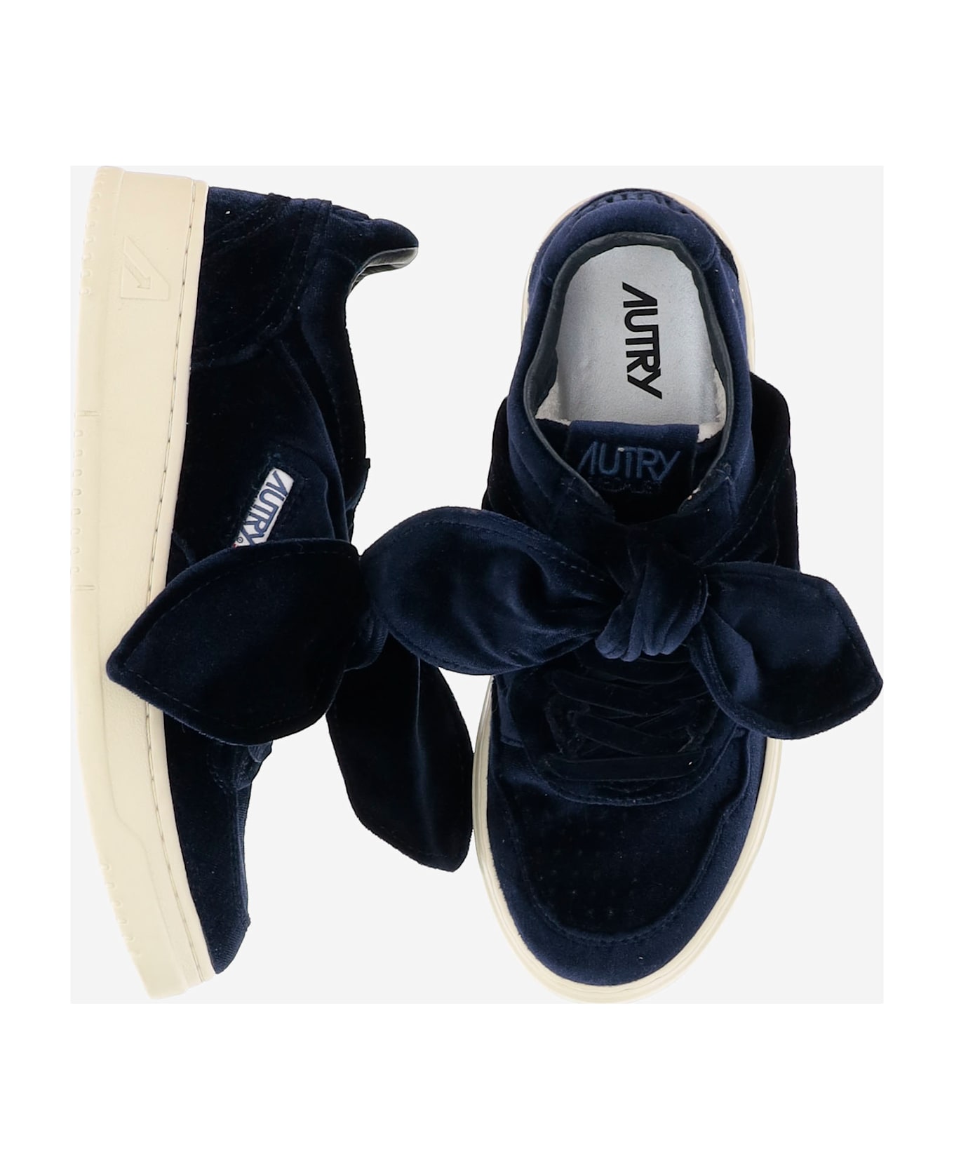 Autry Medalist Low Velvet Bow Sneakers - Blue