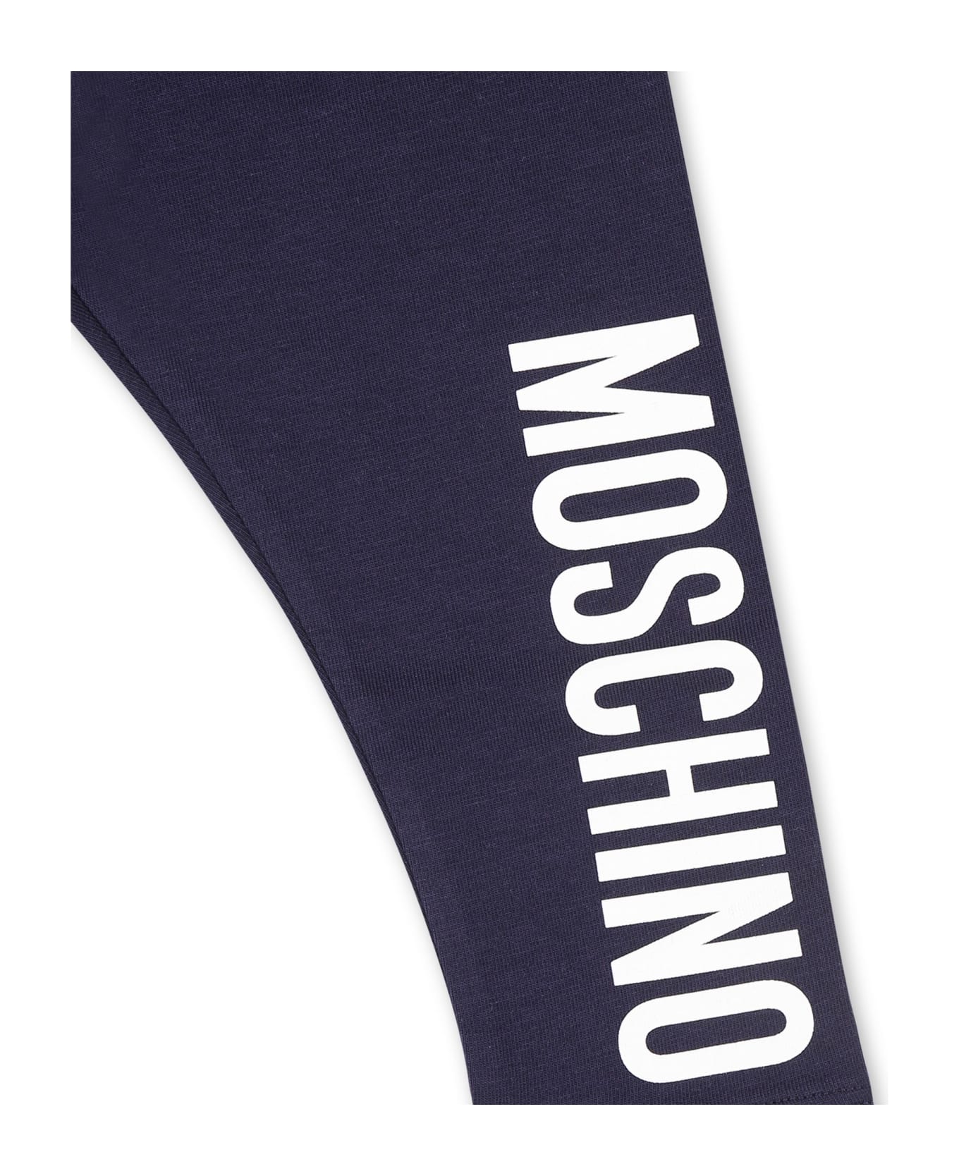 Moschino Blue Leggings For Baby Girl With Logo - Blue