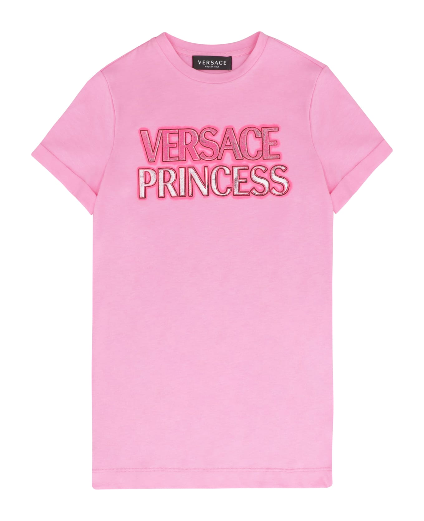Young Versace Princess Print T-shirt Dress - Fuchsia