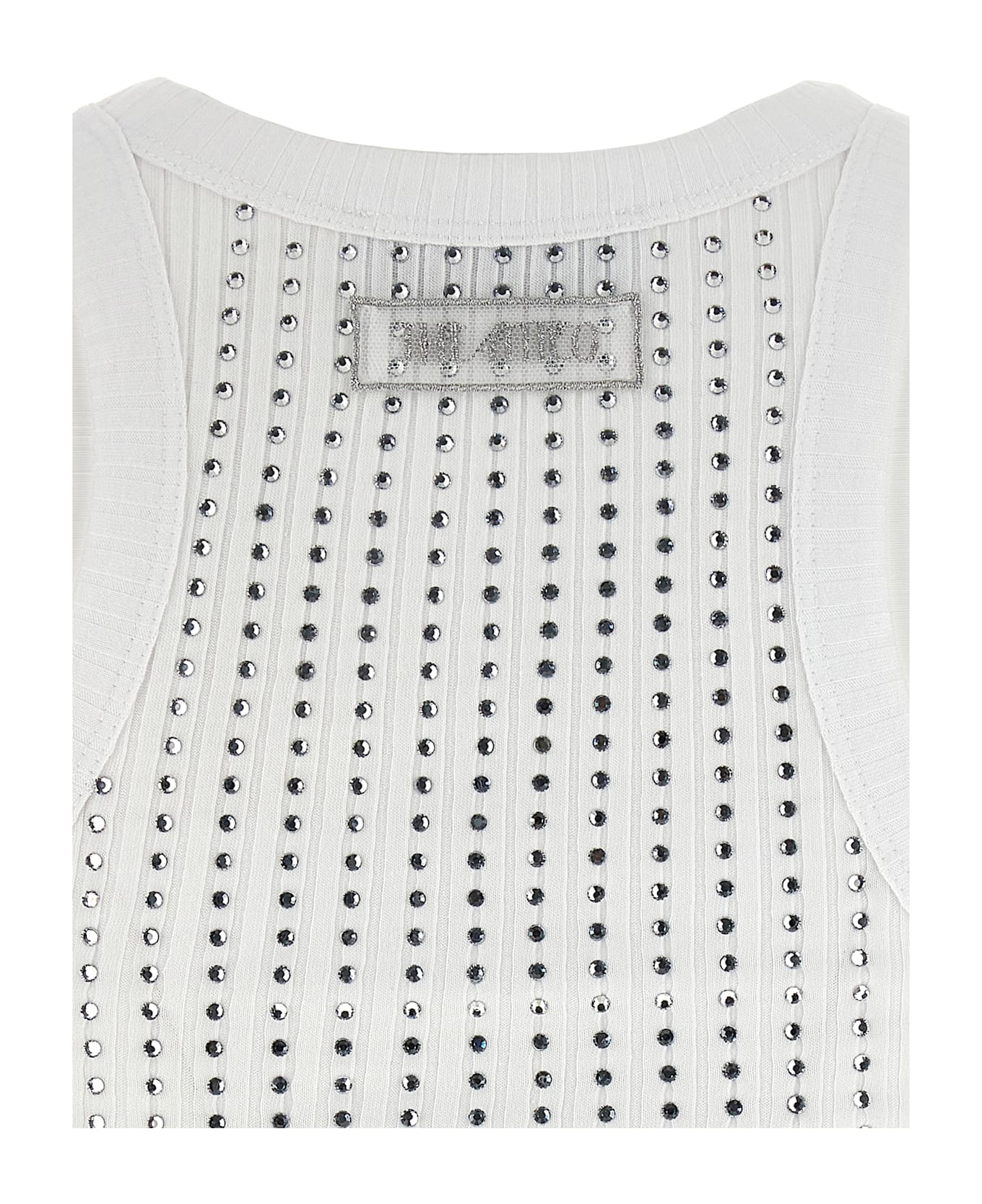 The Attico Rhinestone Top - White