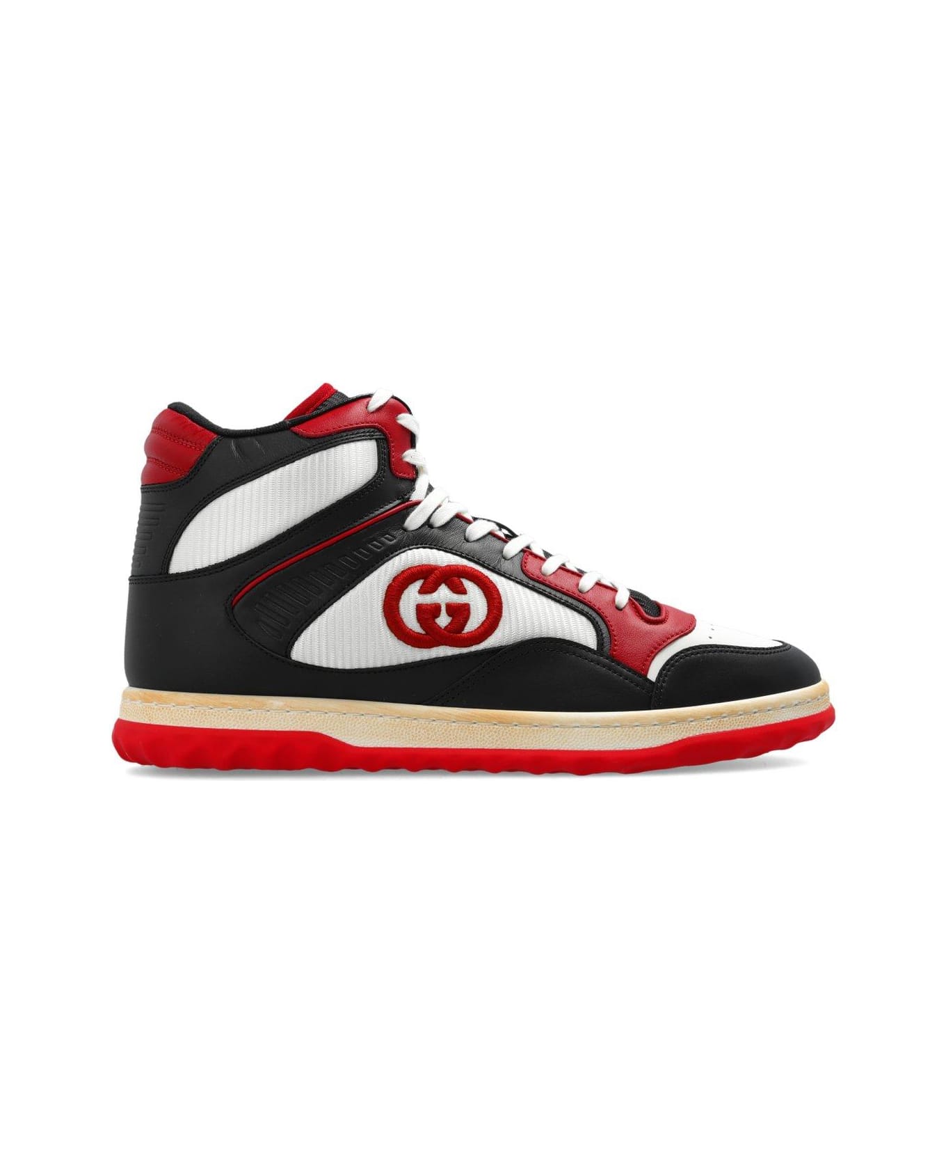 Gucci Panelled High-top Sneakers - BLAOFWHHREDBLA