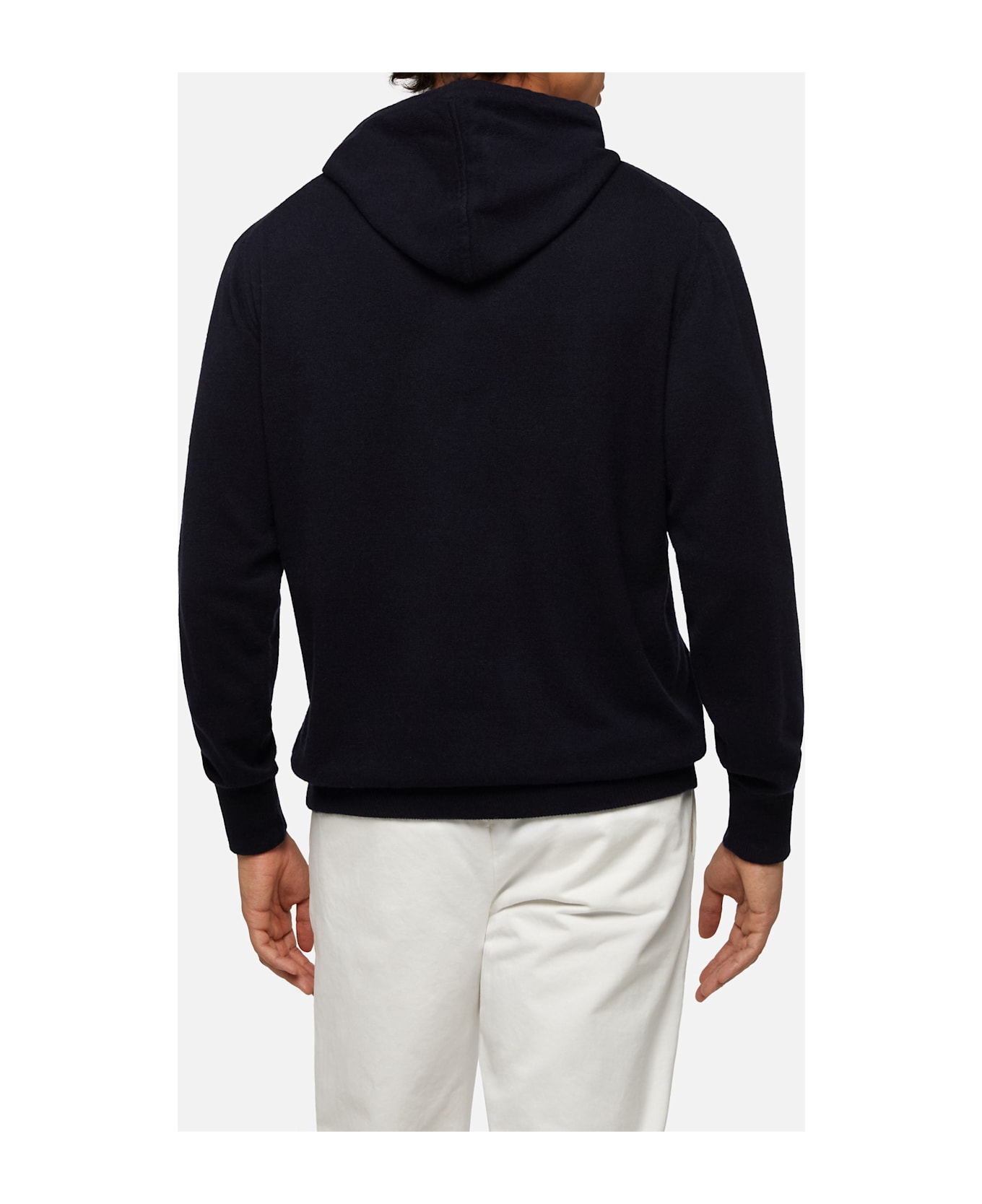 MC2 Saint Barth Blended Cashmere Hooded Sweater Wood - BLUE