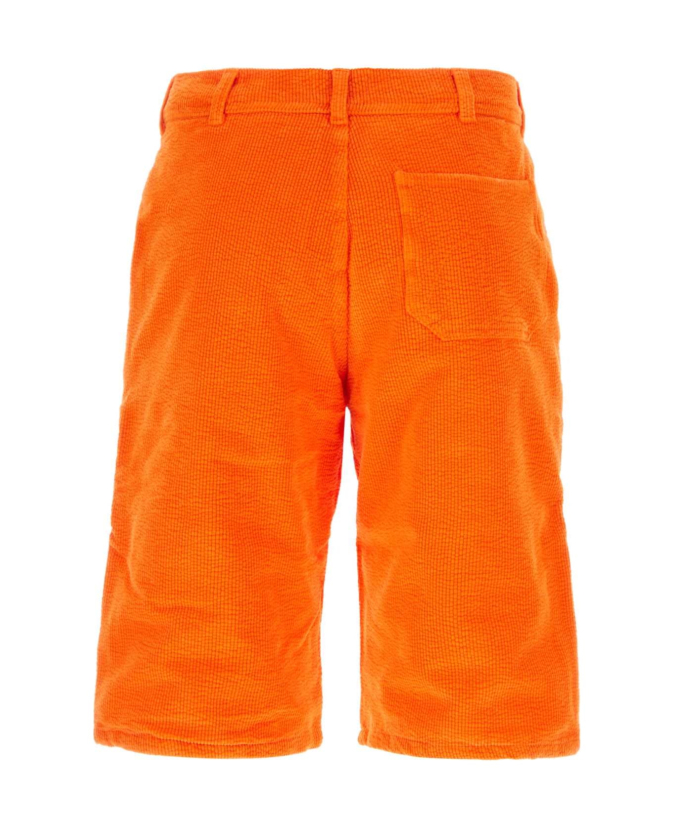 ERL Orange Corduroy Bermuda Shorts - ORANGE