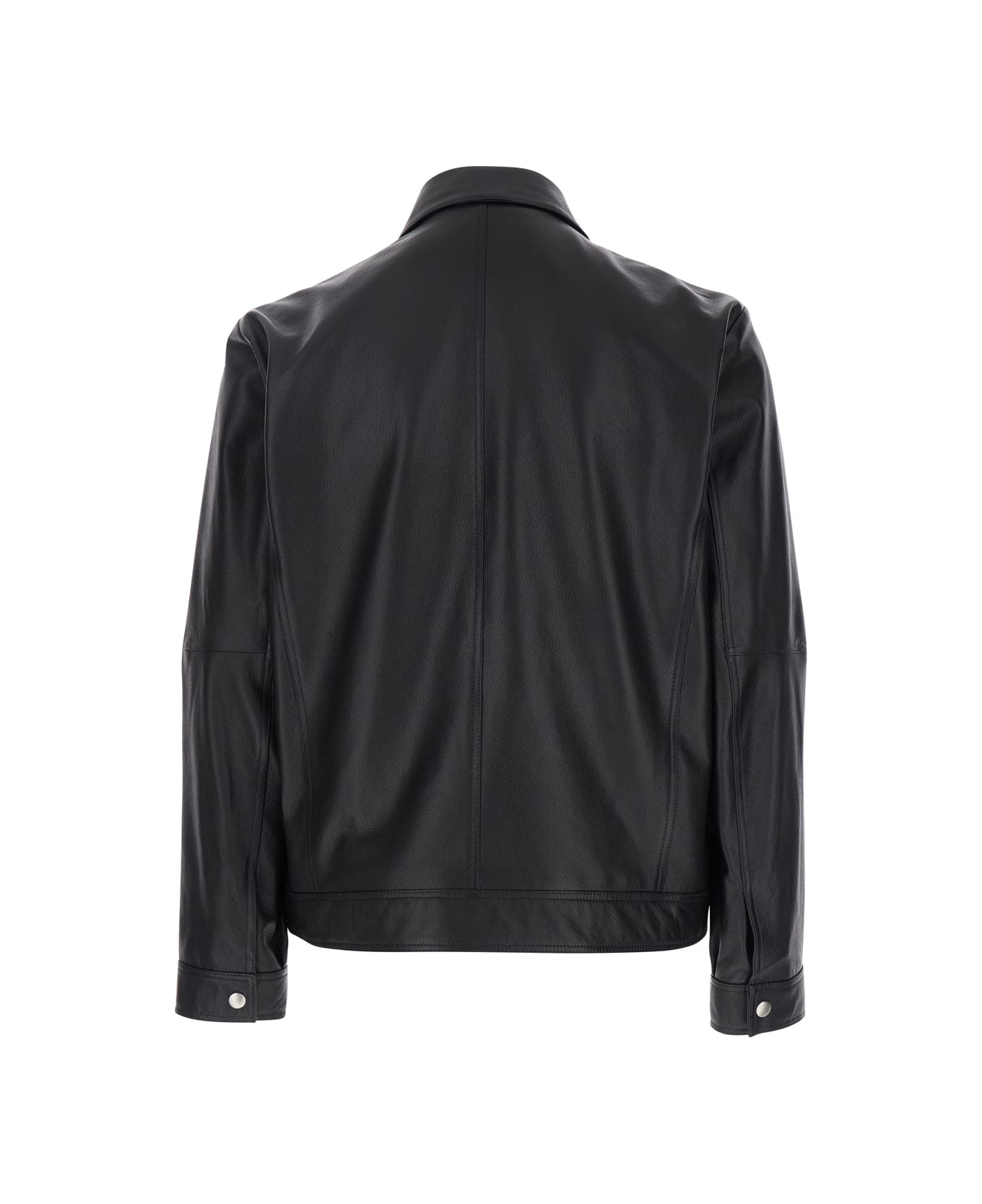 ARMA Wani
 Black Jacket With Classic Collar In Leather Man - Black