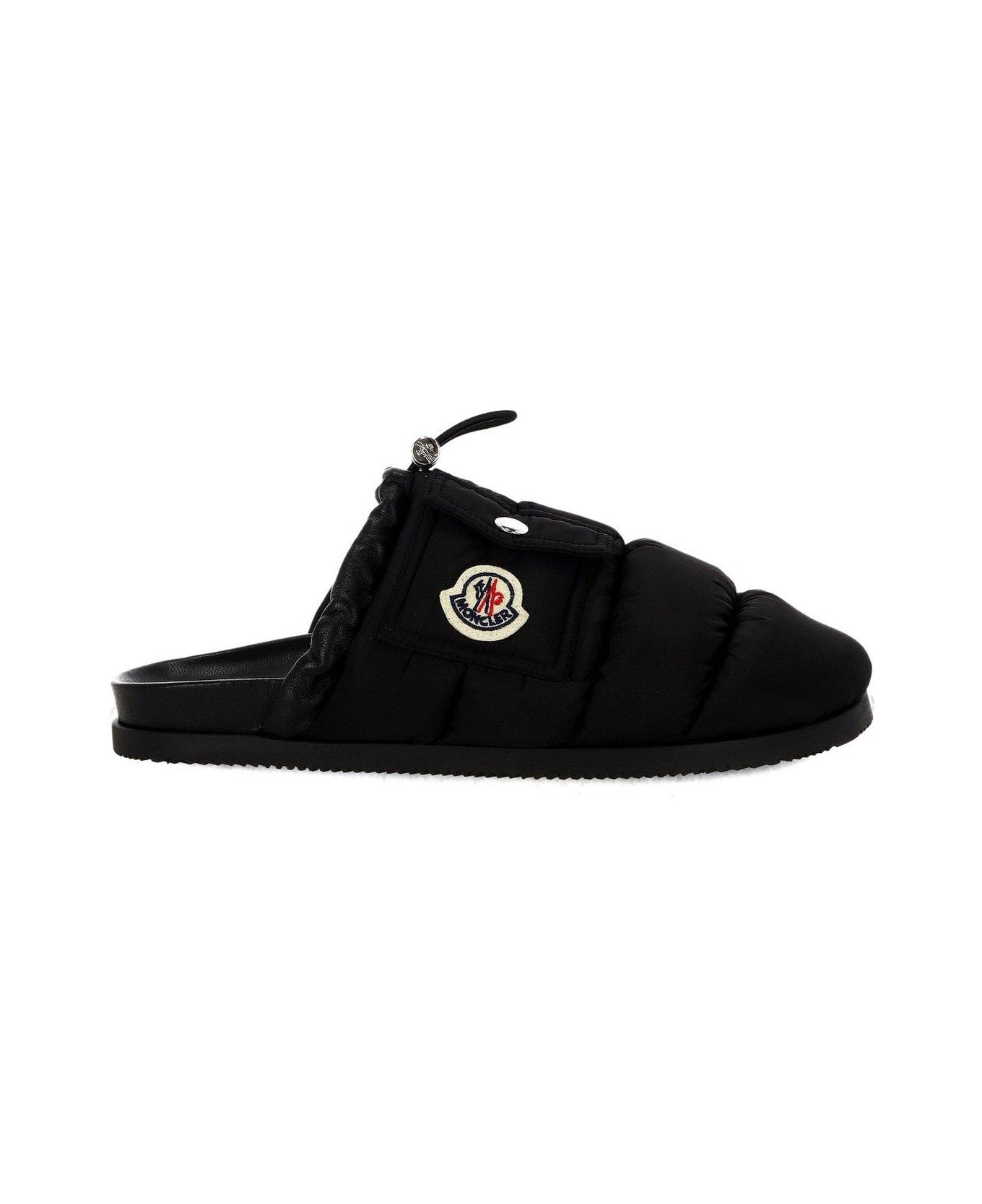 Moncler Logo Patch Padded Slippers - Black