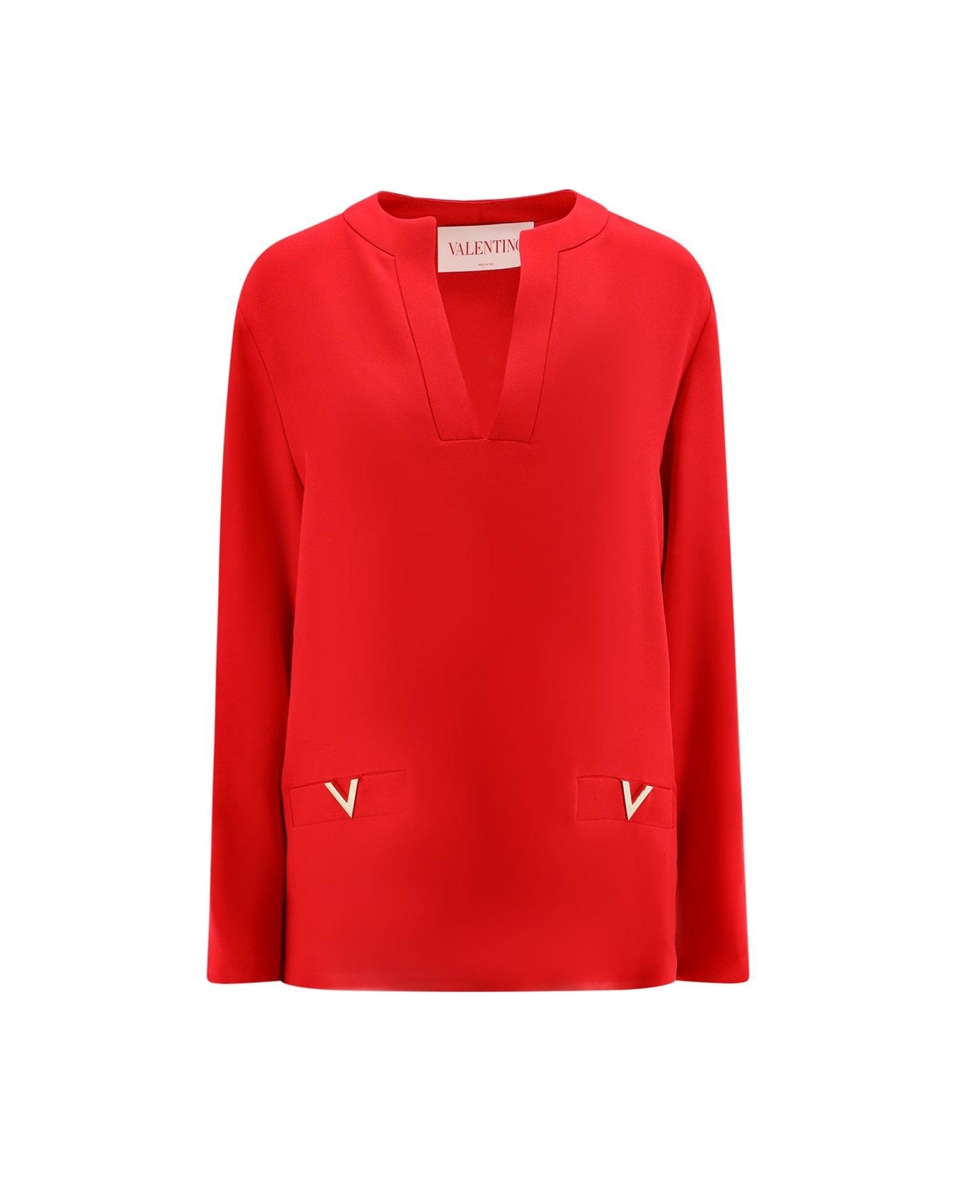 Valentino Camicia Maniche Lunghe Do - Red