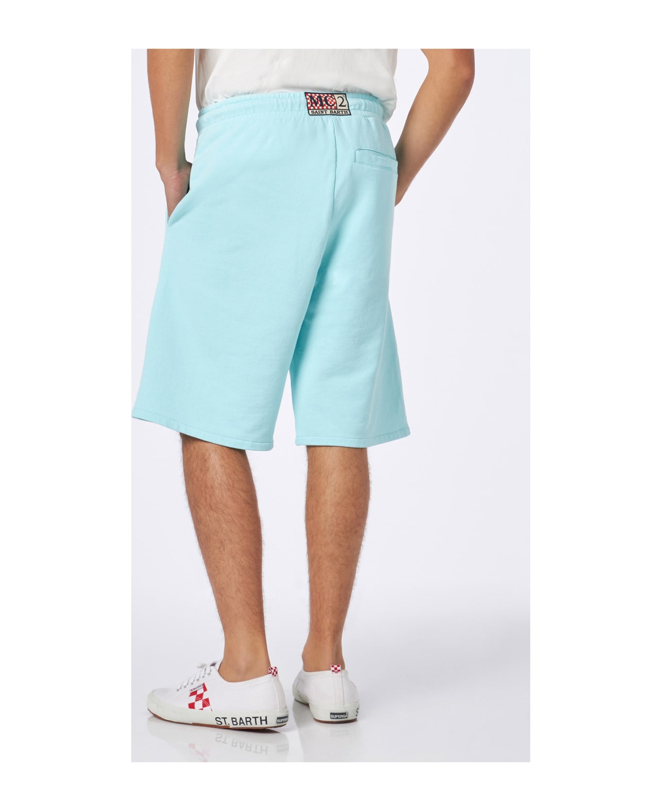 MC2 Saint Barth Man Water Green Cotton Bermuda - GREEN