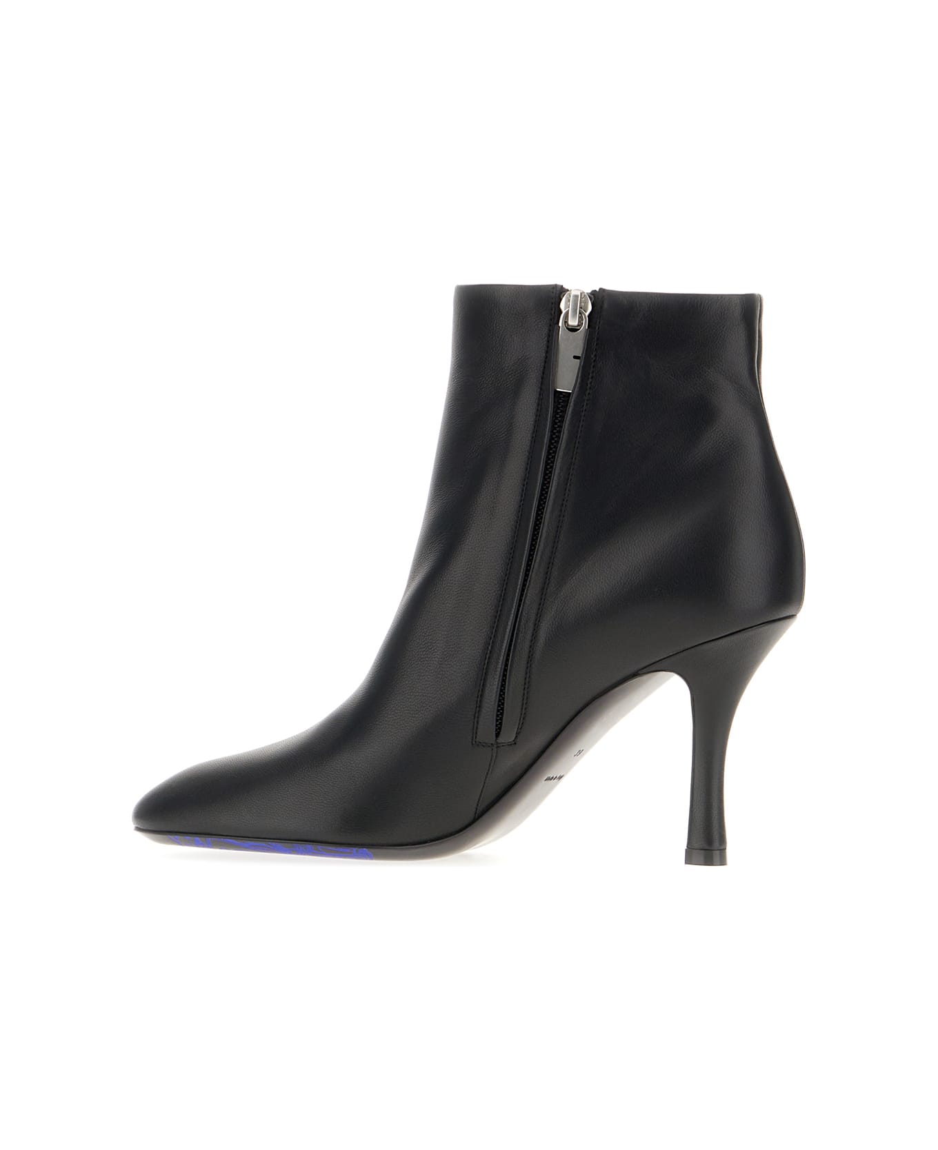 Burberry Black Leather Ankle Boots - BLACK ブーツ