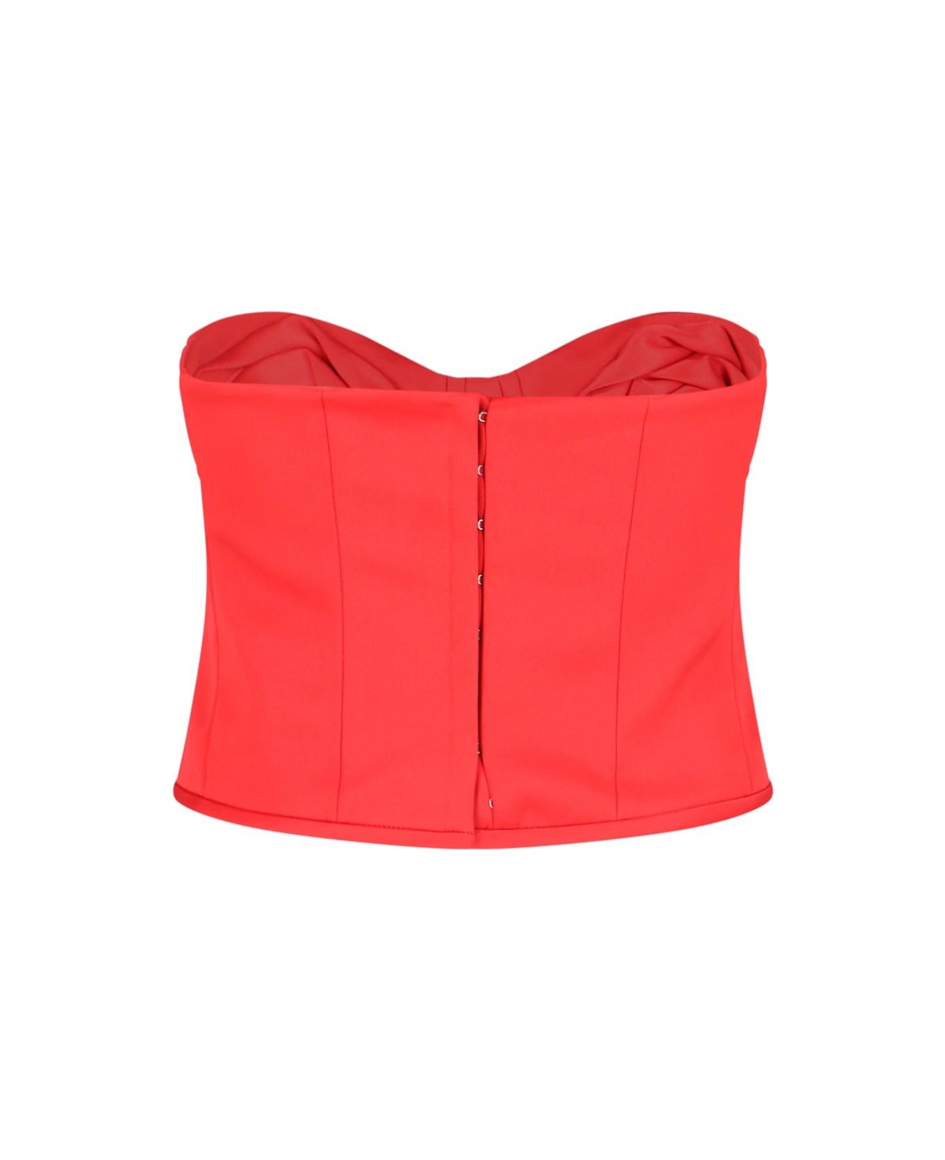 Marc Jacobs The Satin Rose Corsette Crop Top - RED