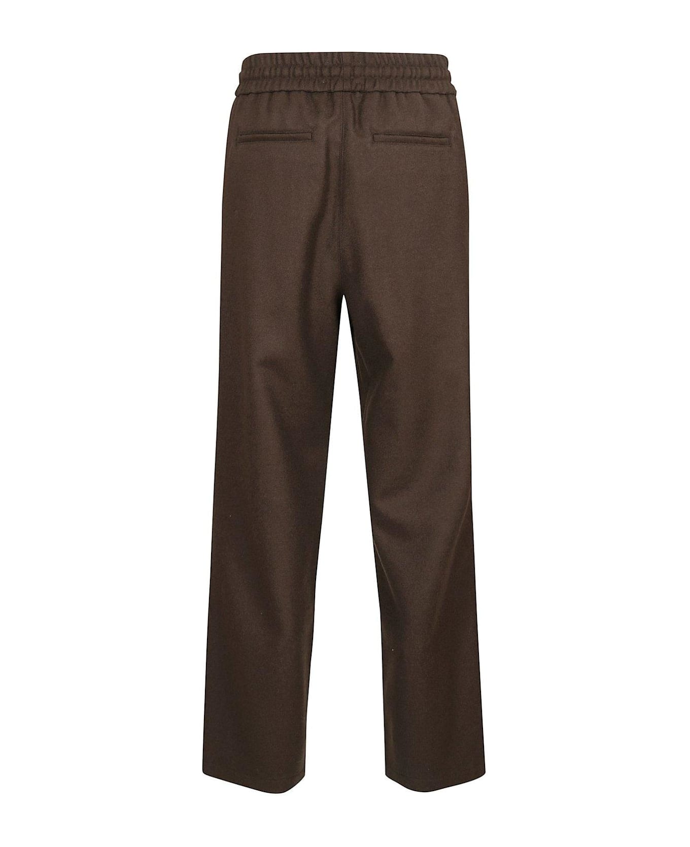 Ami Alexandre Mattiussi Paris Wide Elasticated Waist Trousers - DARK COFFEE