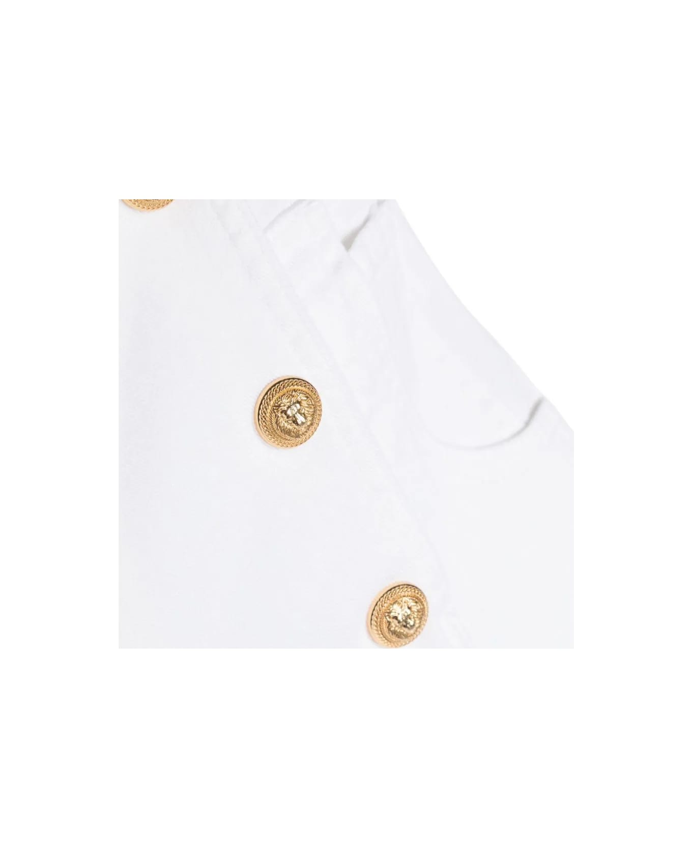 Balmain Shorts Denim - White/gold