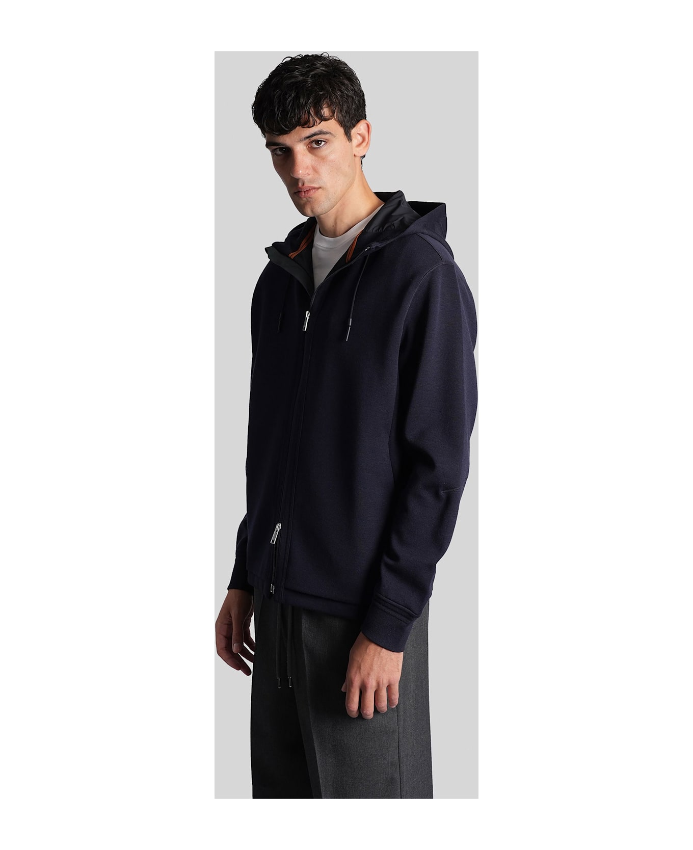Zegna Sweatshirt In Blue Wool - blue