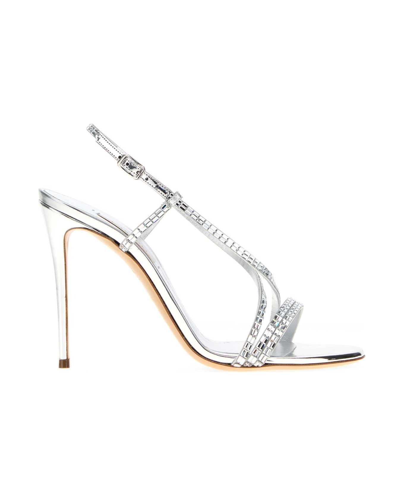 Casadei Embellished Fabric Starsway Sandals - ARGENTO