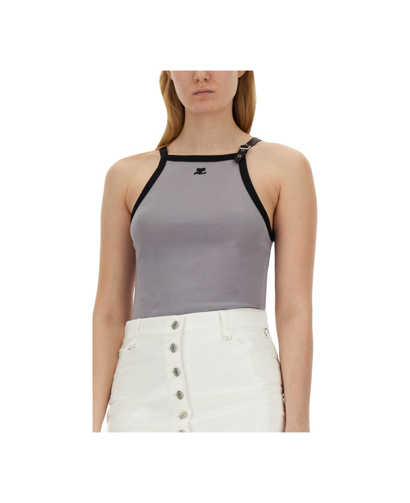 Courrèges Tops With Logo - GREY
