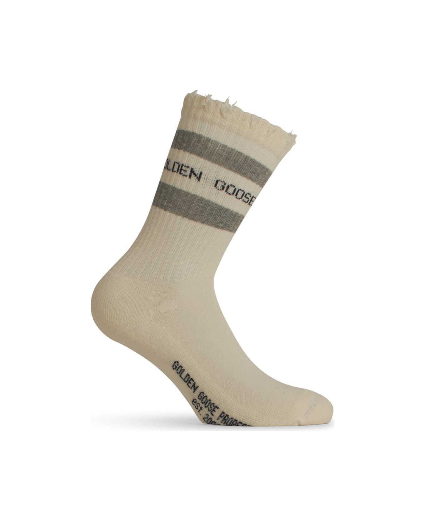 Golden Goose Cream Cotton Blend Socks - White