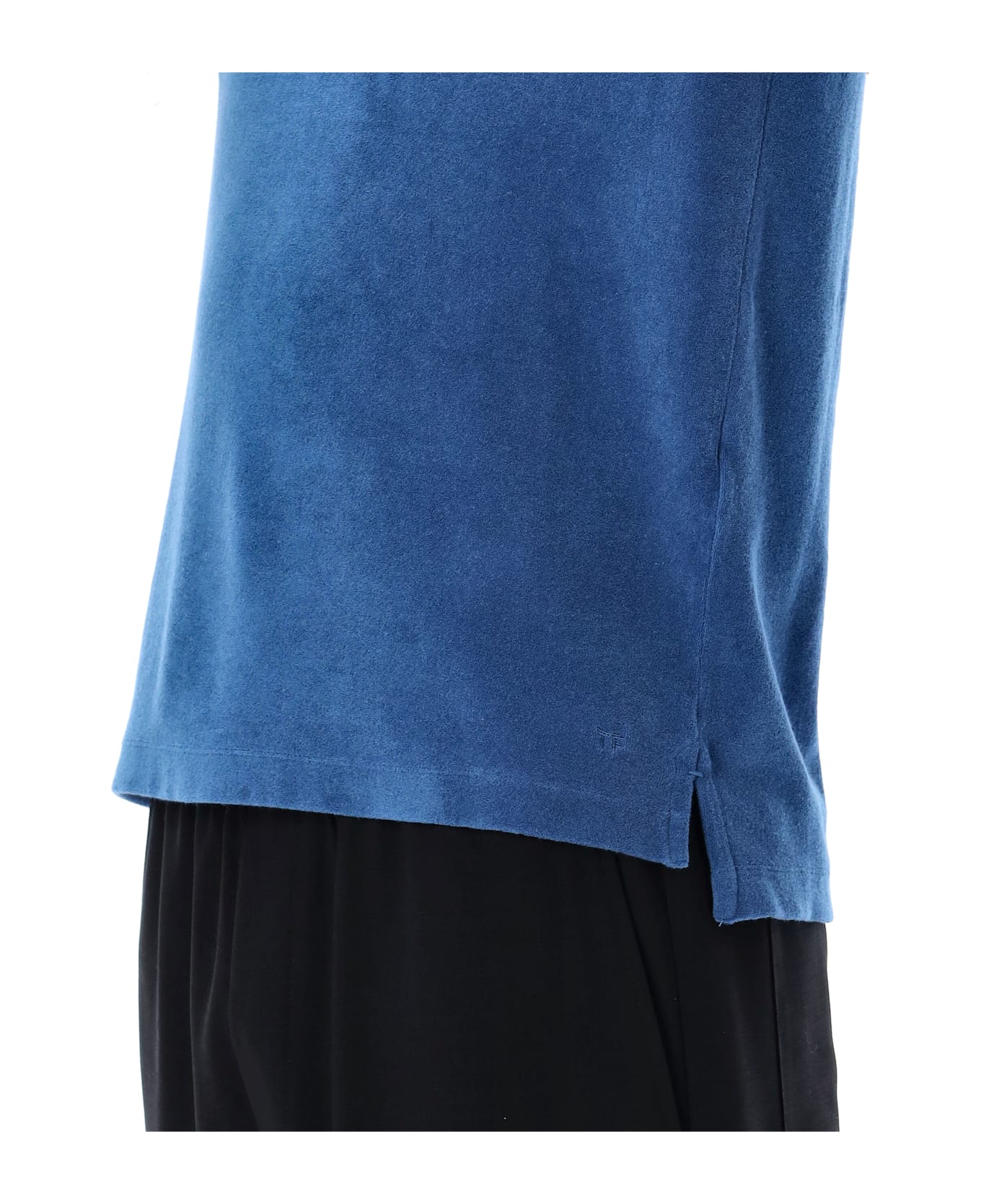 Tom Ford Towelling Polo - DENIM BLUE