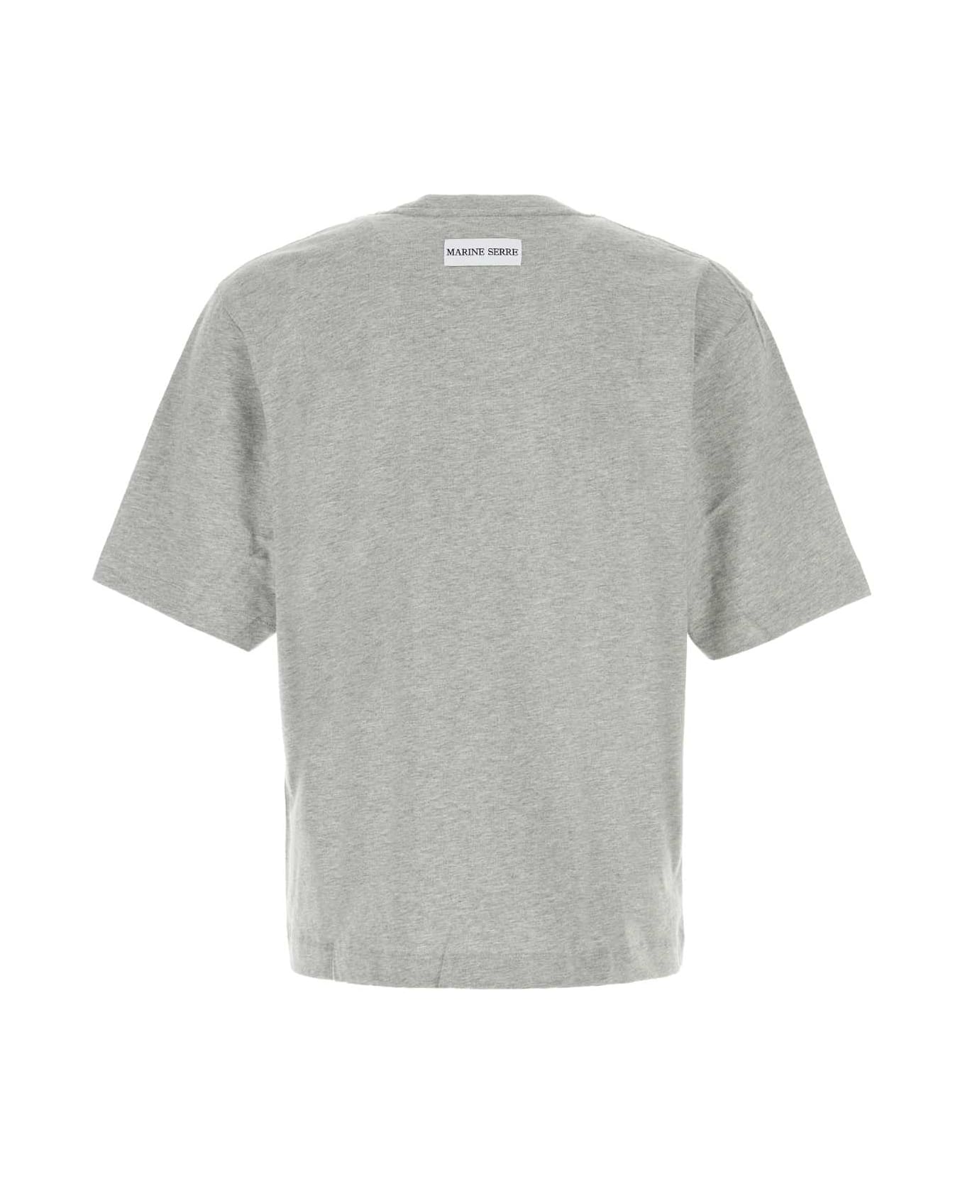 Marine Serre Grey Cotton T-shirt - GREY