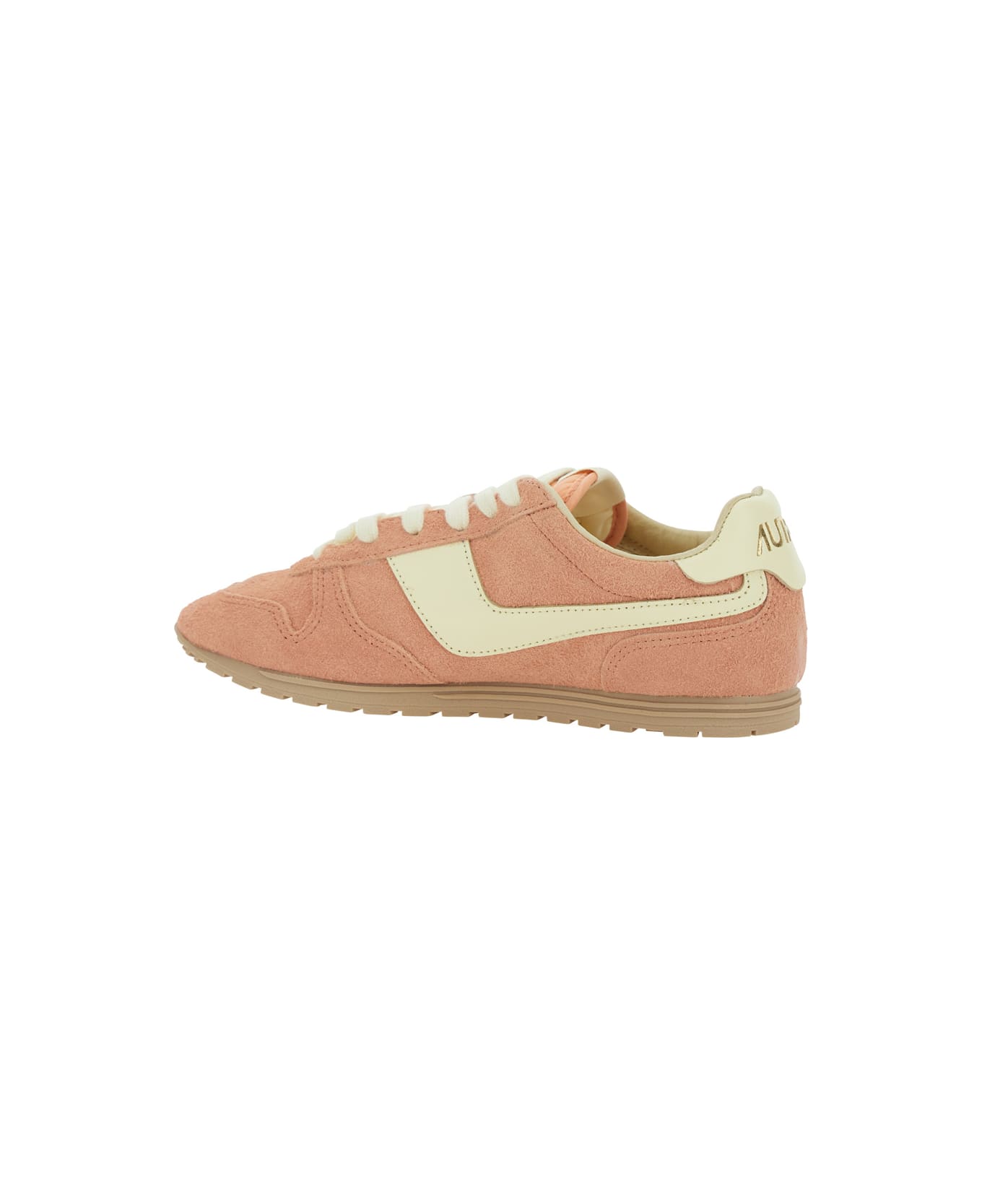 Autry 'windspin Low' Pink Sneaker With Logo On The Side And On The Heel In Suede Woman - Pink