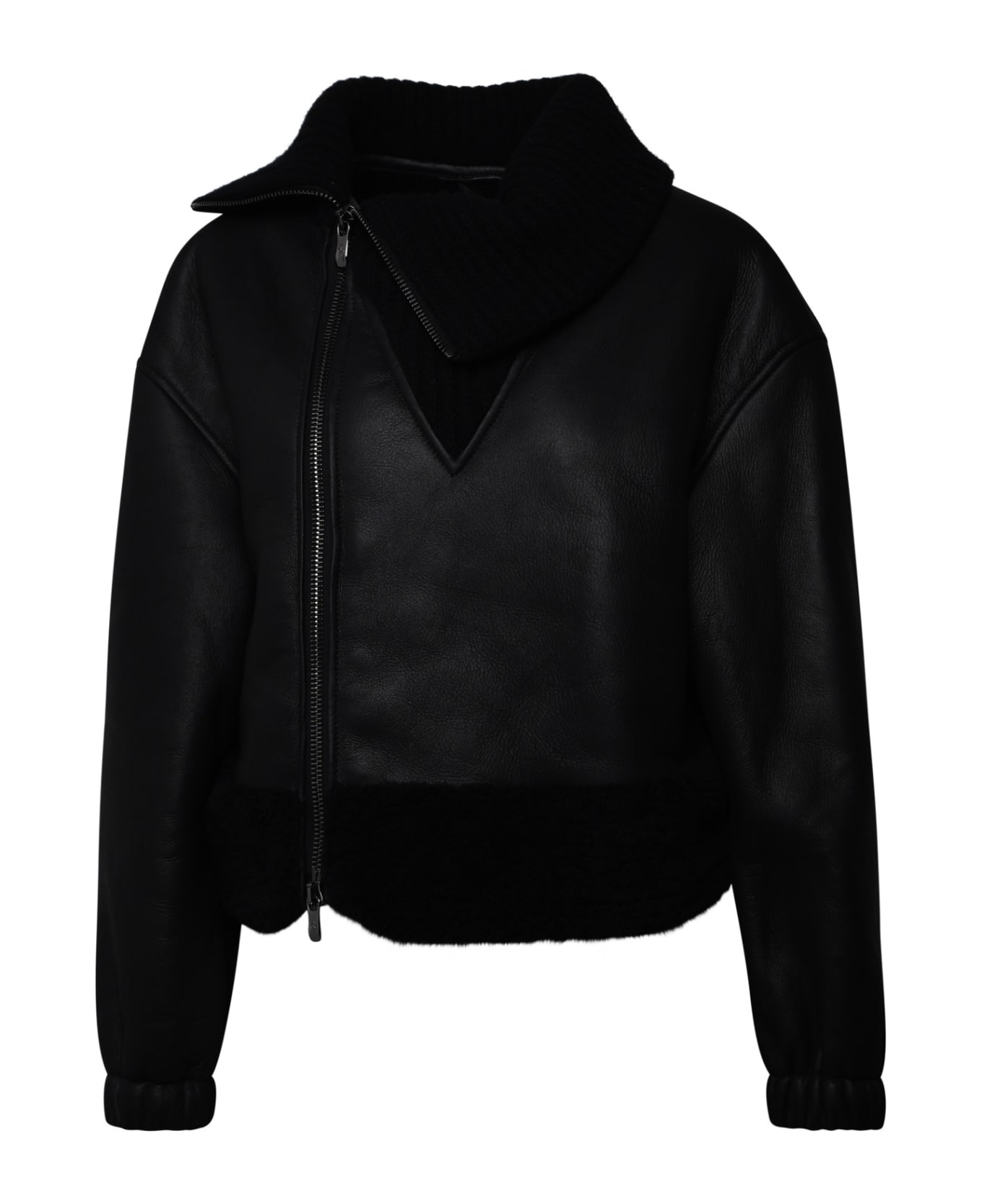 Ferrari Black Leather Jacket - Black