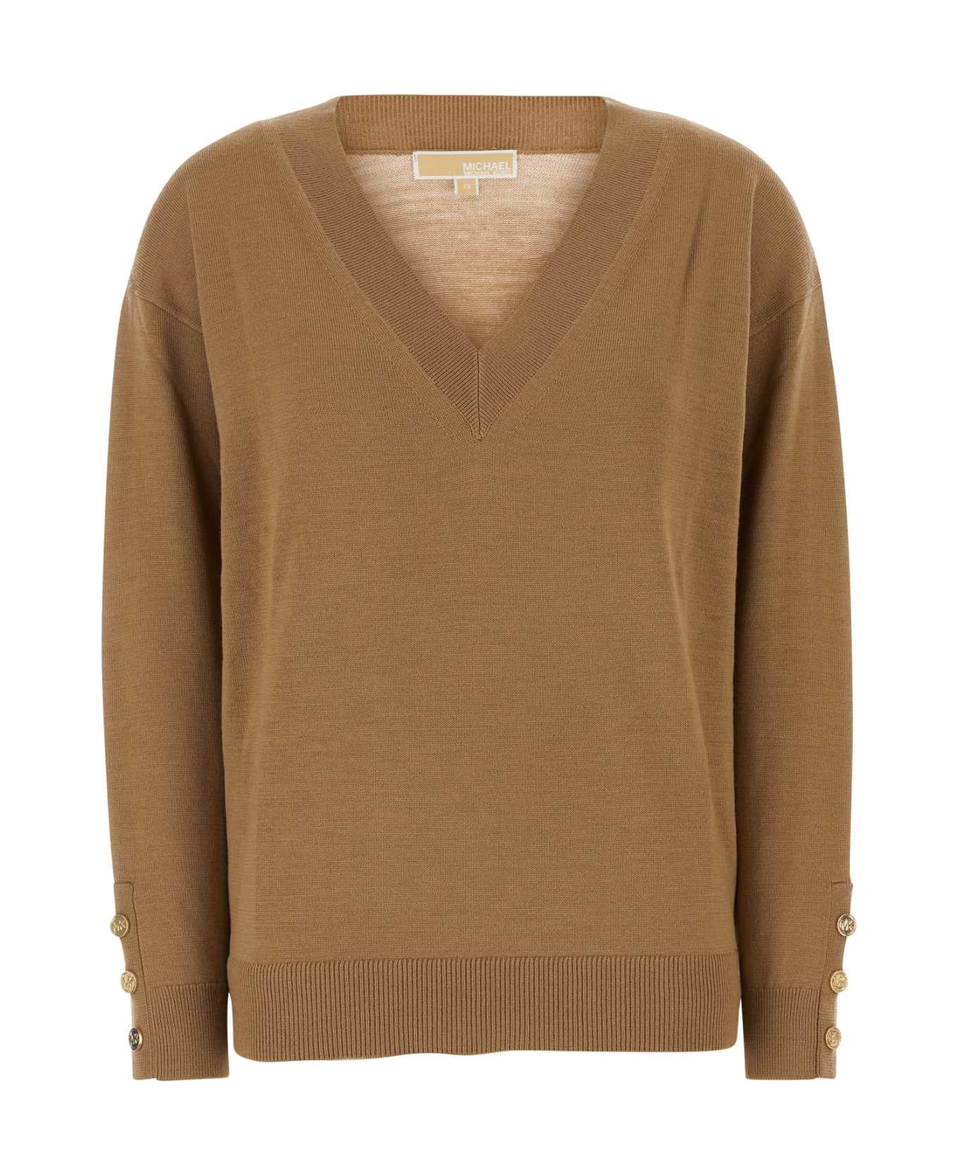 Michael Kors Camel Wool Sweater - DARKCAMEL
