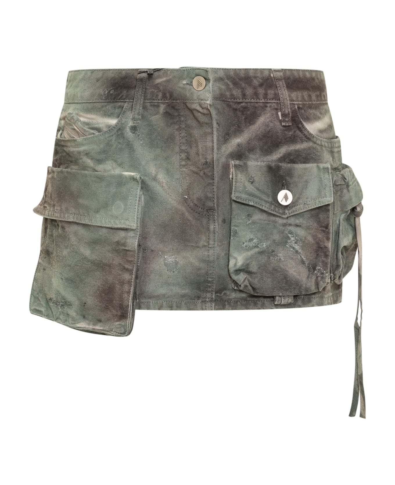 The Attico Fay Mini Skirt - STAINED GREEN CAMOUFLAGE