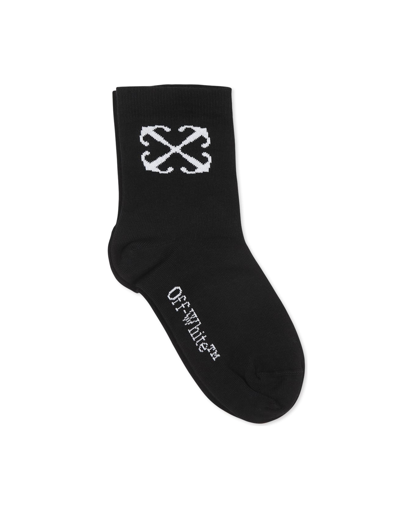 Off-White Black Socks For Boy With Arrows - Black