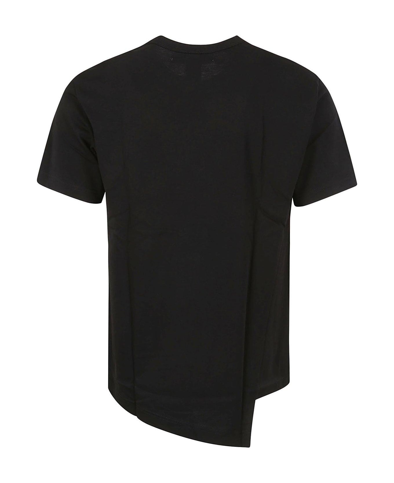 Comme des Garçons X Lacoste Asymmetric-hem Crewneck T-shirt - Black