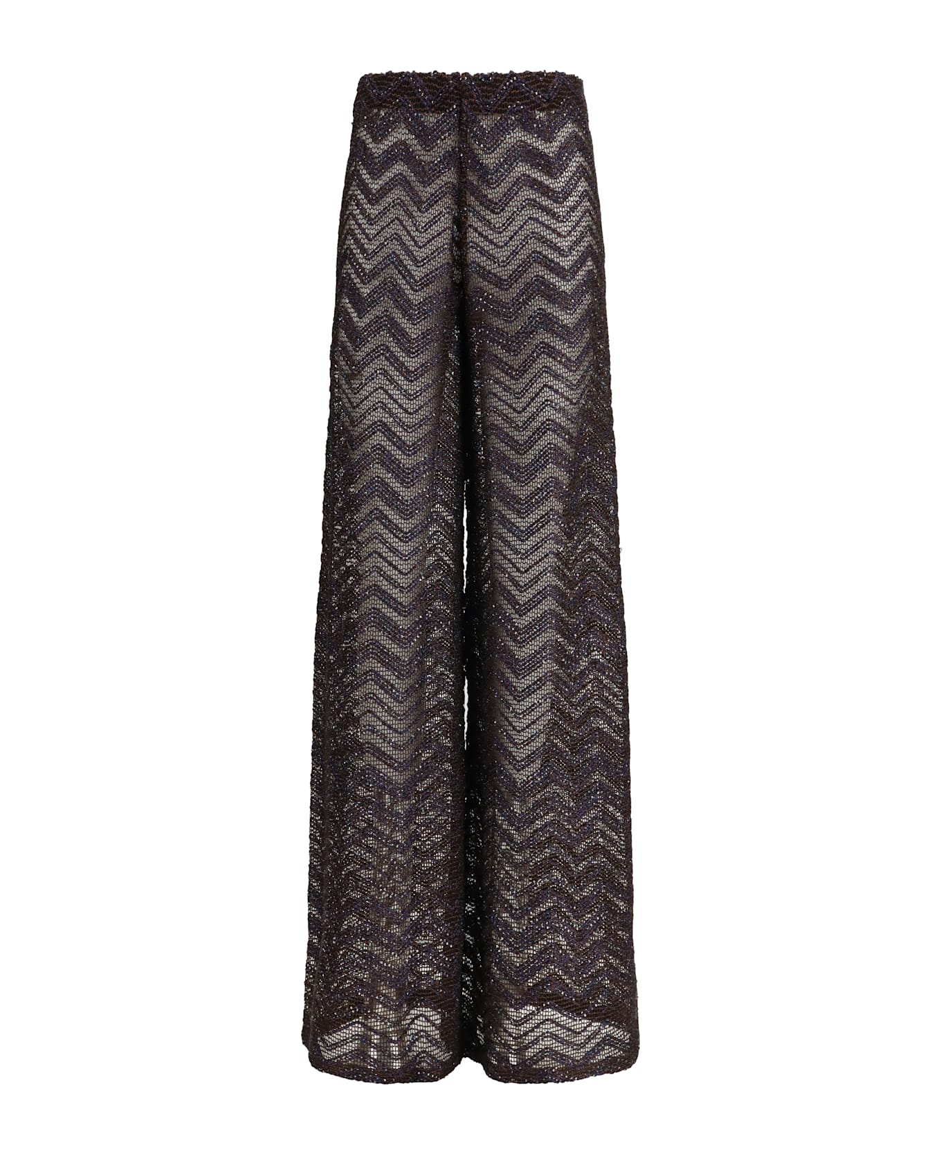 Missoni Wide Zigzag Mesh Trousers With Sequins ボトムス