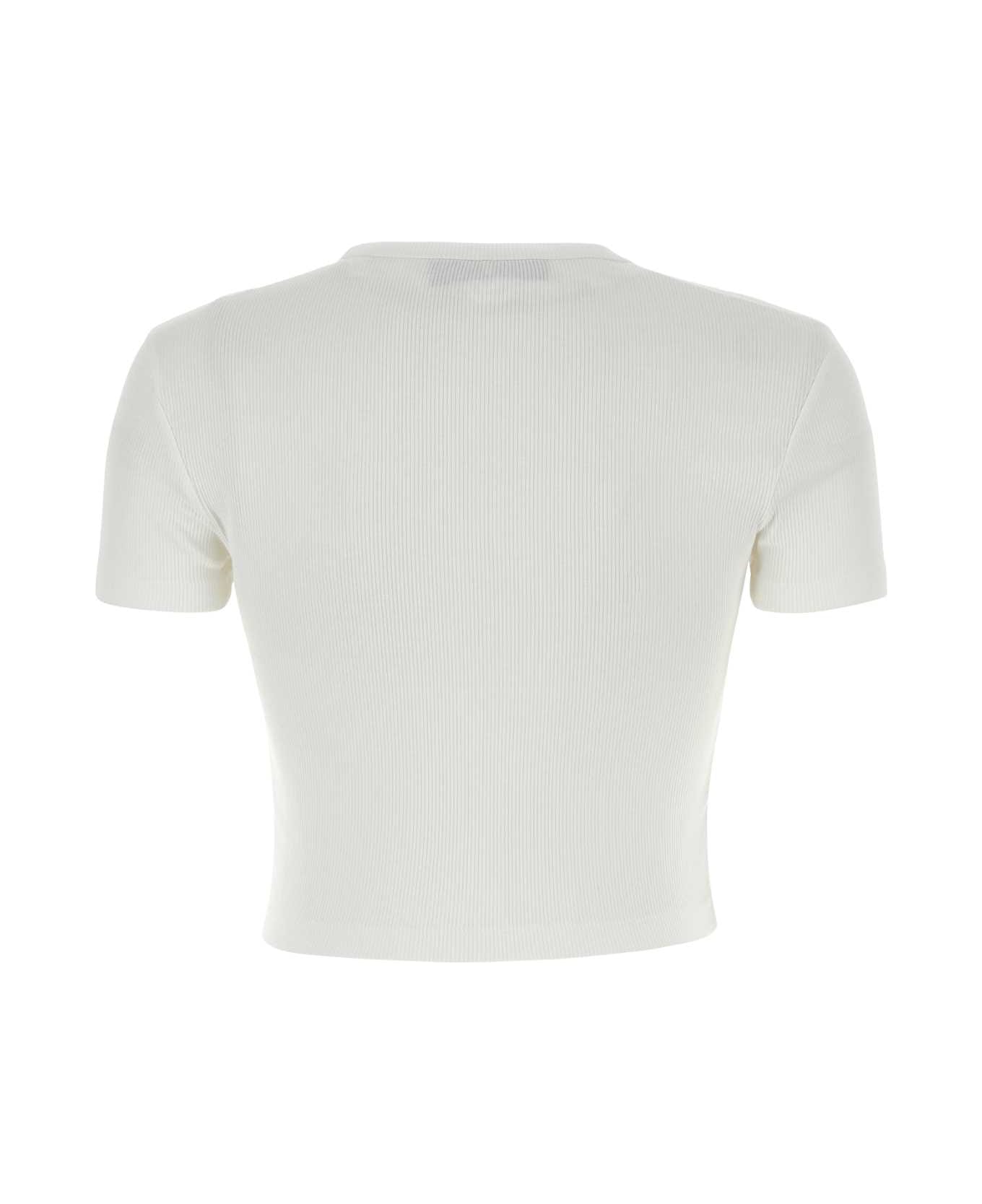 Fendi White Stretch Cotton T-shirt - WHITE