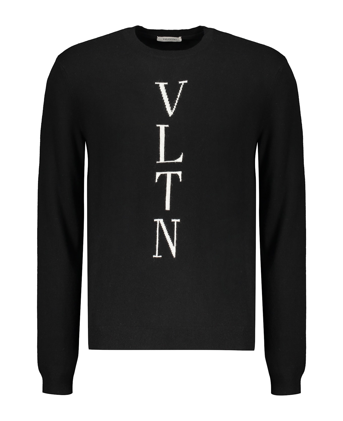 Valentino Long Sleeve Crew-neck Sweater - black