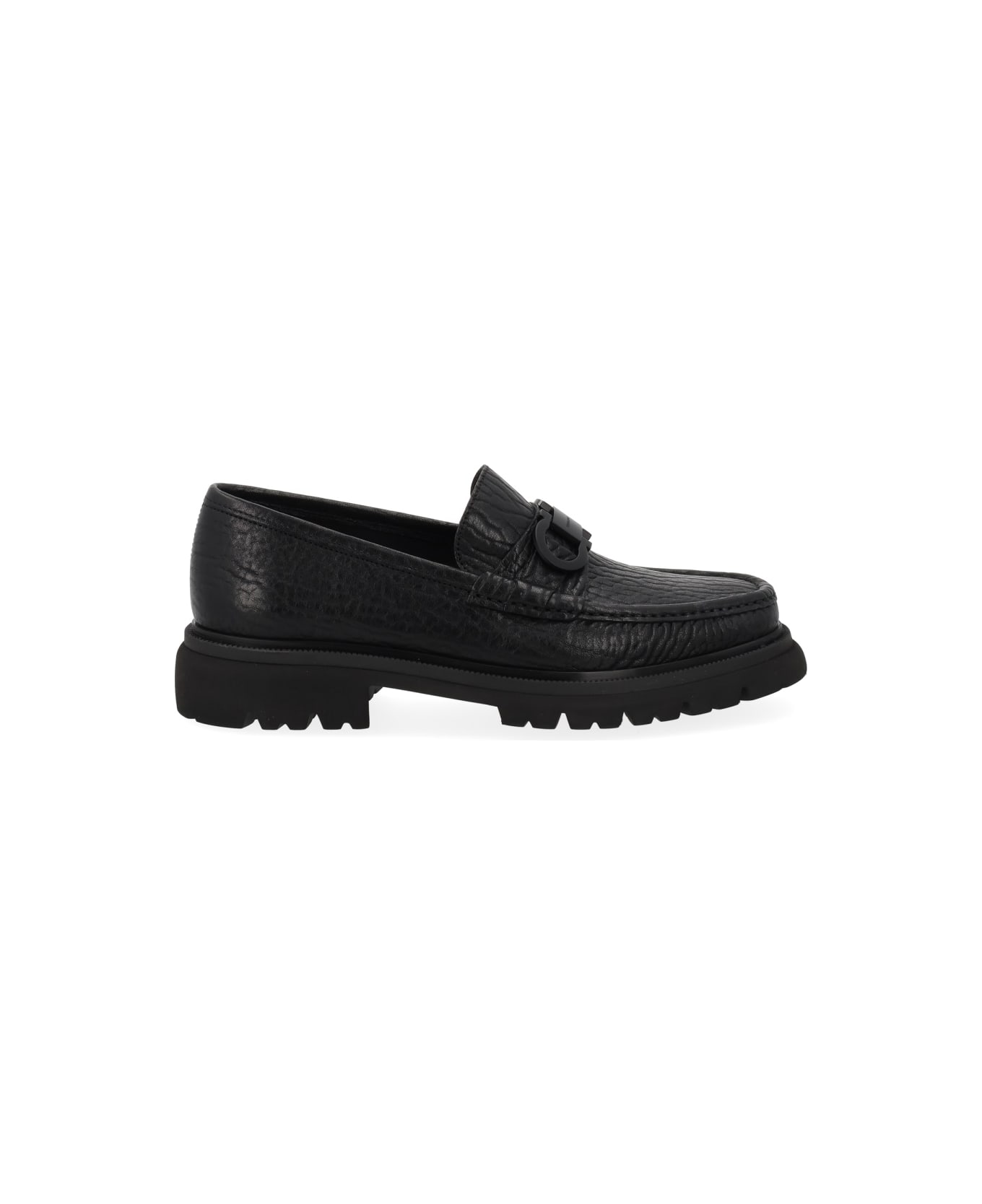 Ferragamo Moccasin "gancini" - BLACK