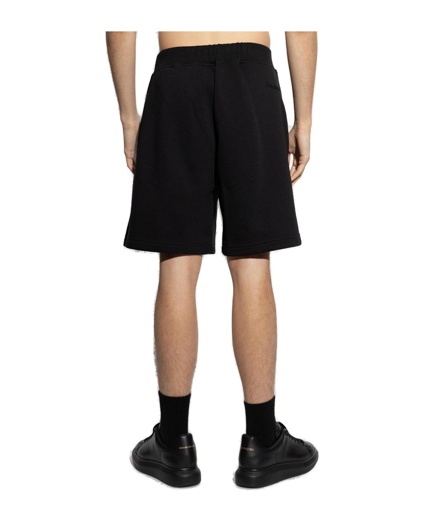 Dsquared2 Logo-rubberised Elasticated Waistband Shorts - Black