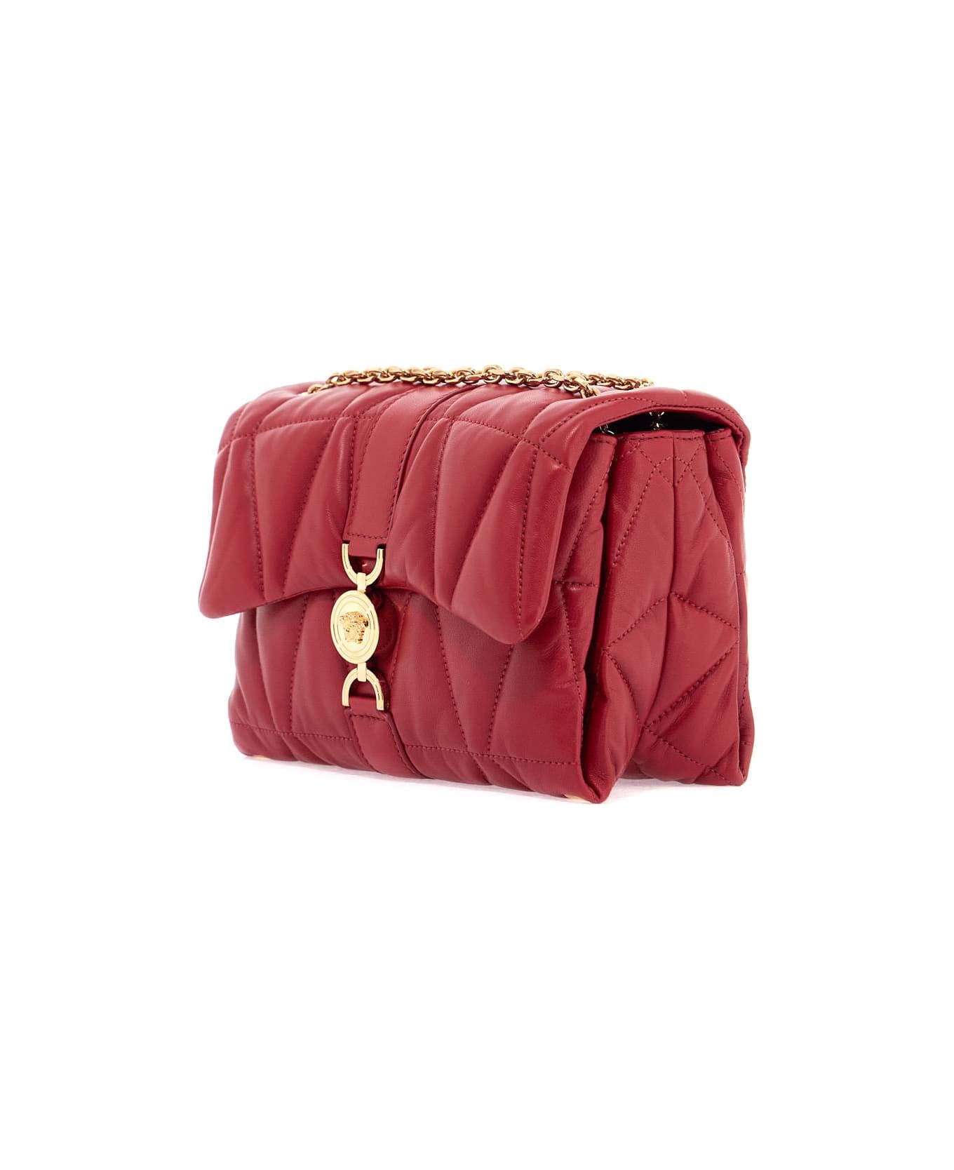 Versace Quilted Shoulder Bag Kleio - LIPSTICK RED-VERSACE GOLD (Red)