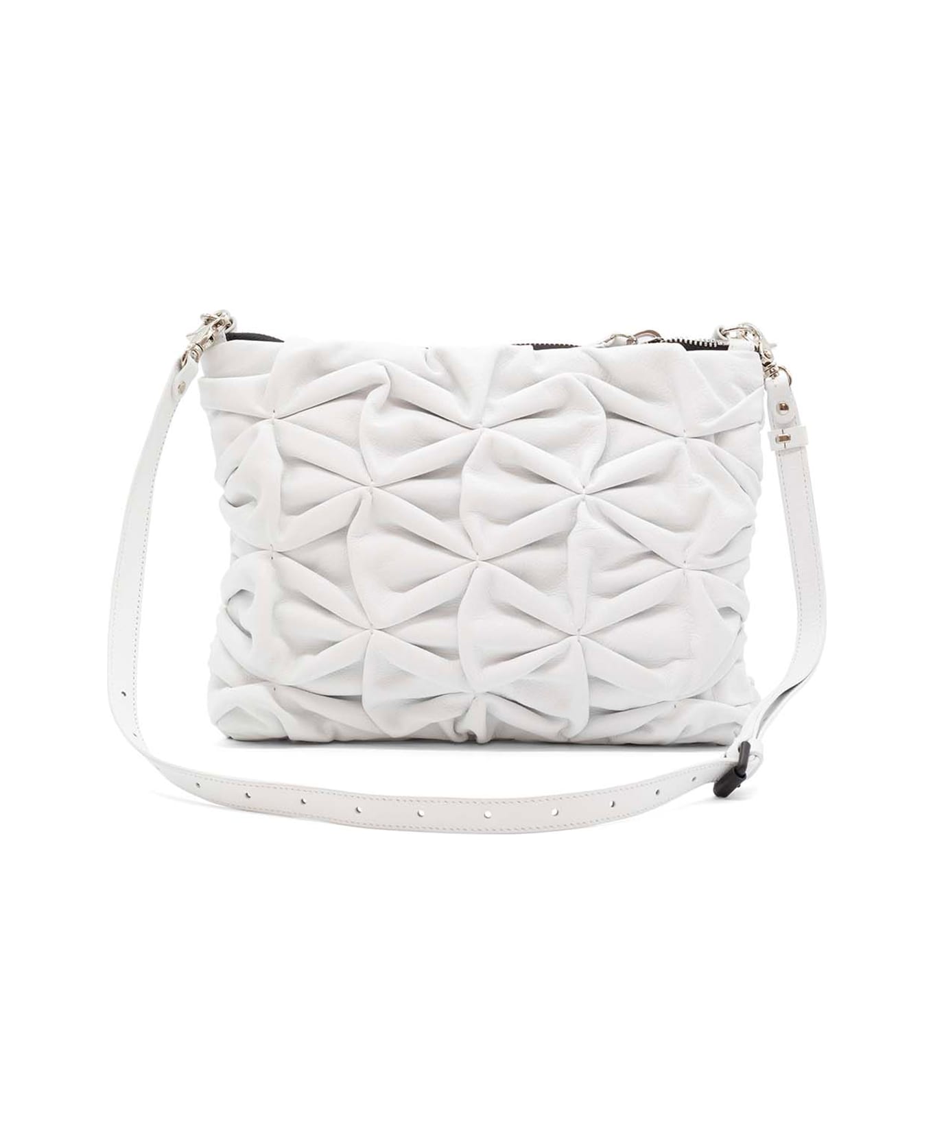Vic Matié White Leather Bag With Shoulder Strap - WHITE