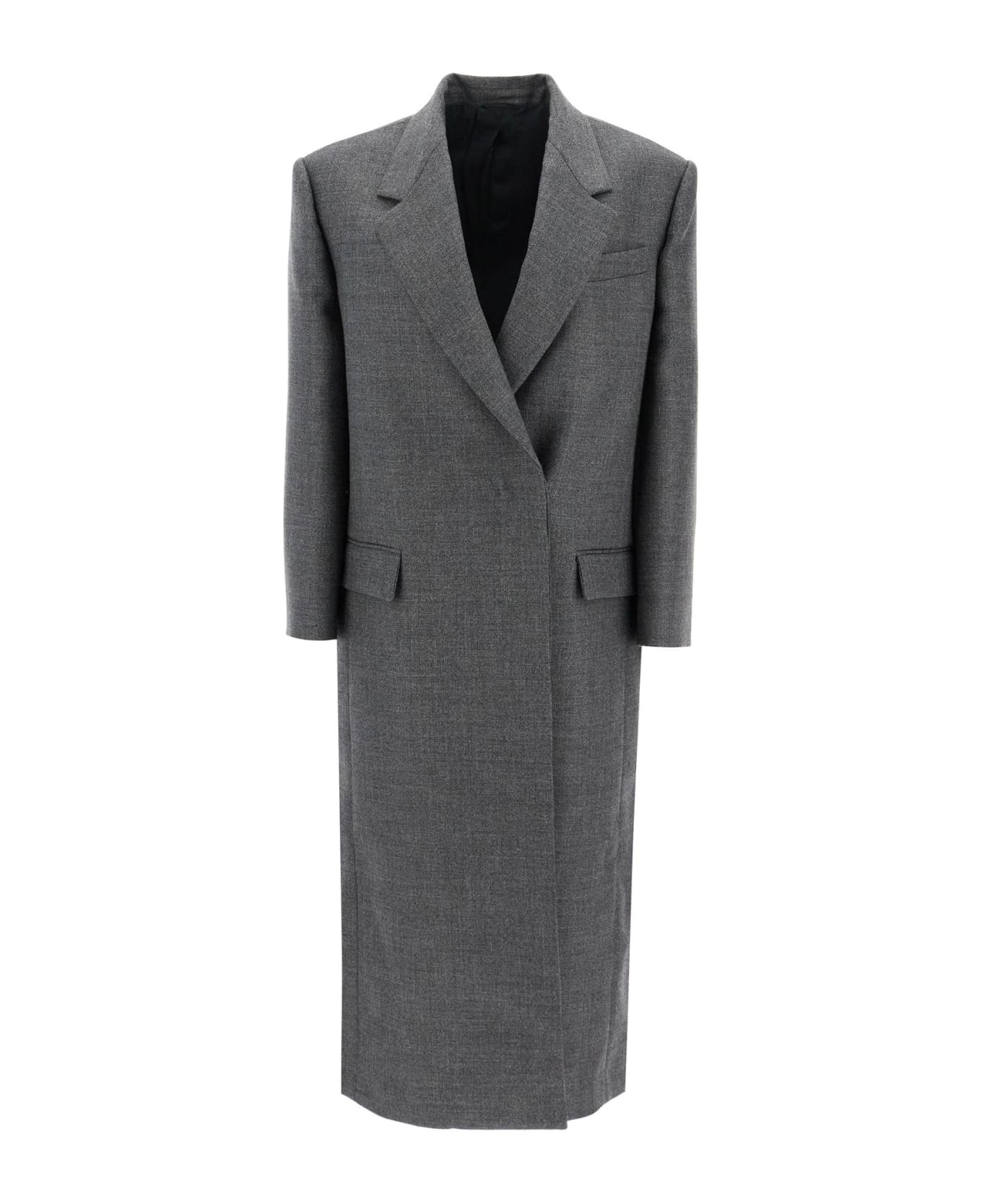 Brunello Cucinelli Woolen Overcoat In Canvas Fabric - GRIGIO SCURO (Grey) コート