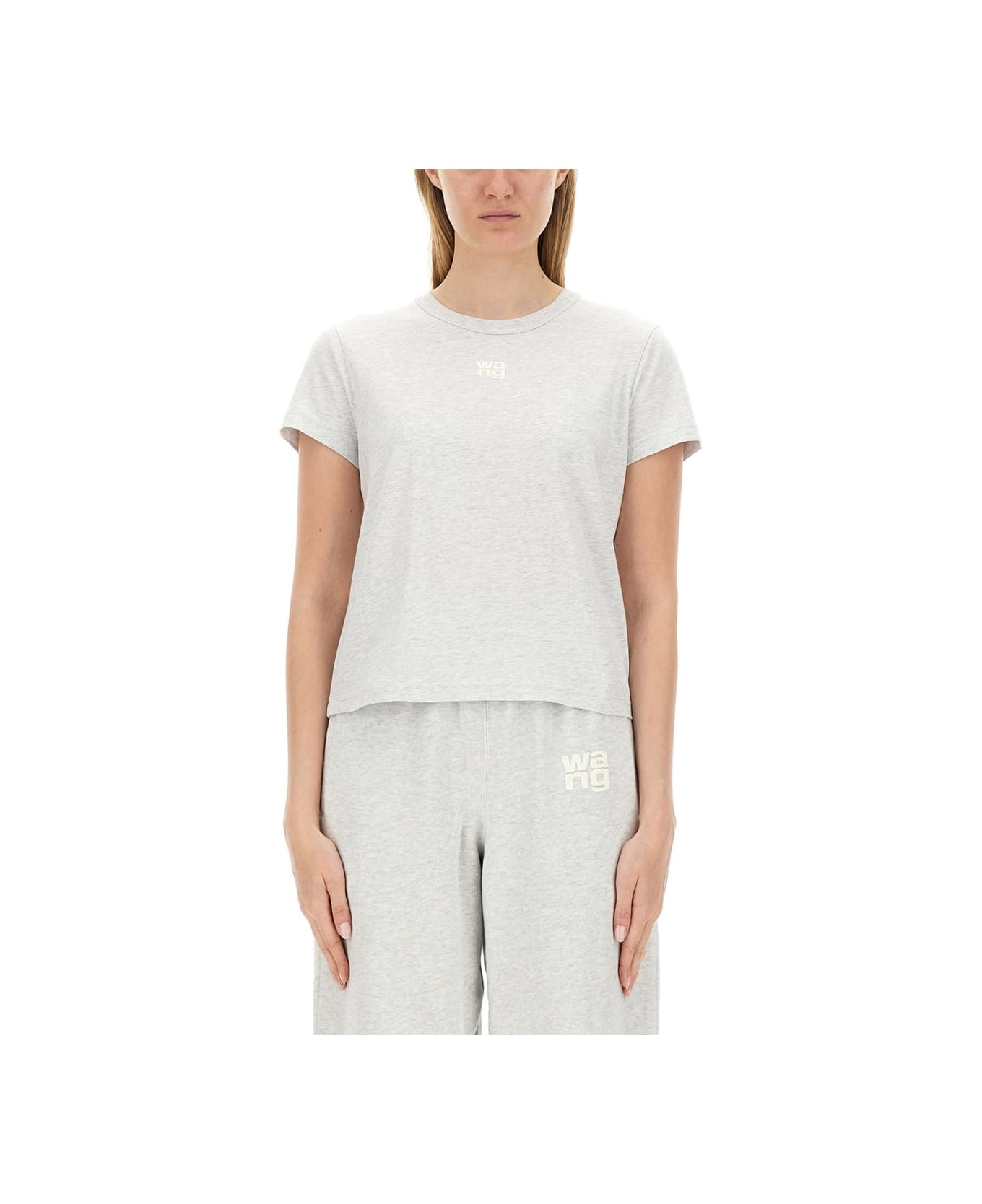 T by Alexander Wang Essential Shrunk T-shirt - LIGHTHEATHERGREY