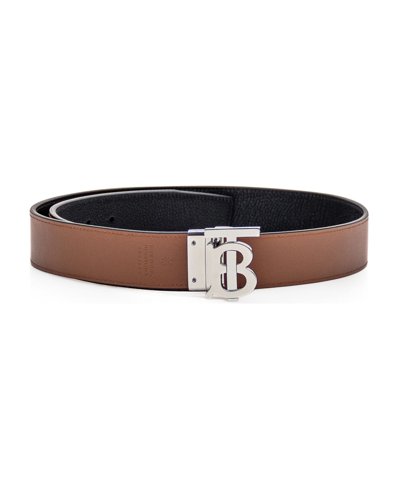 Burberry Reversible Leather Belt - Black/tan/silver