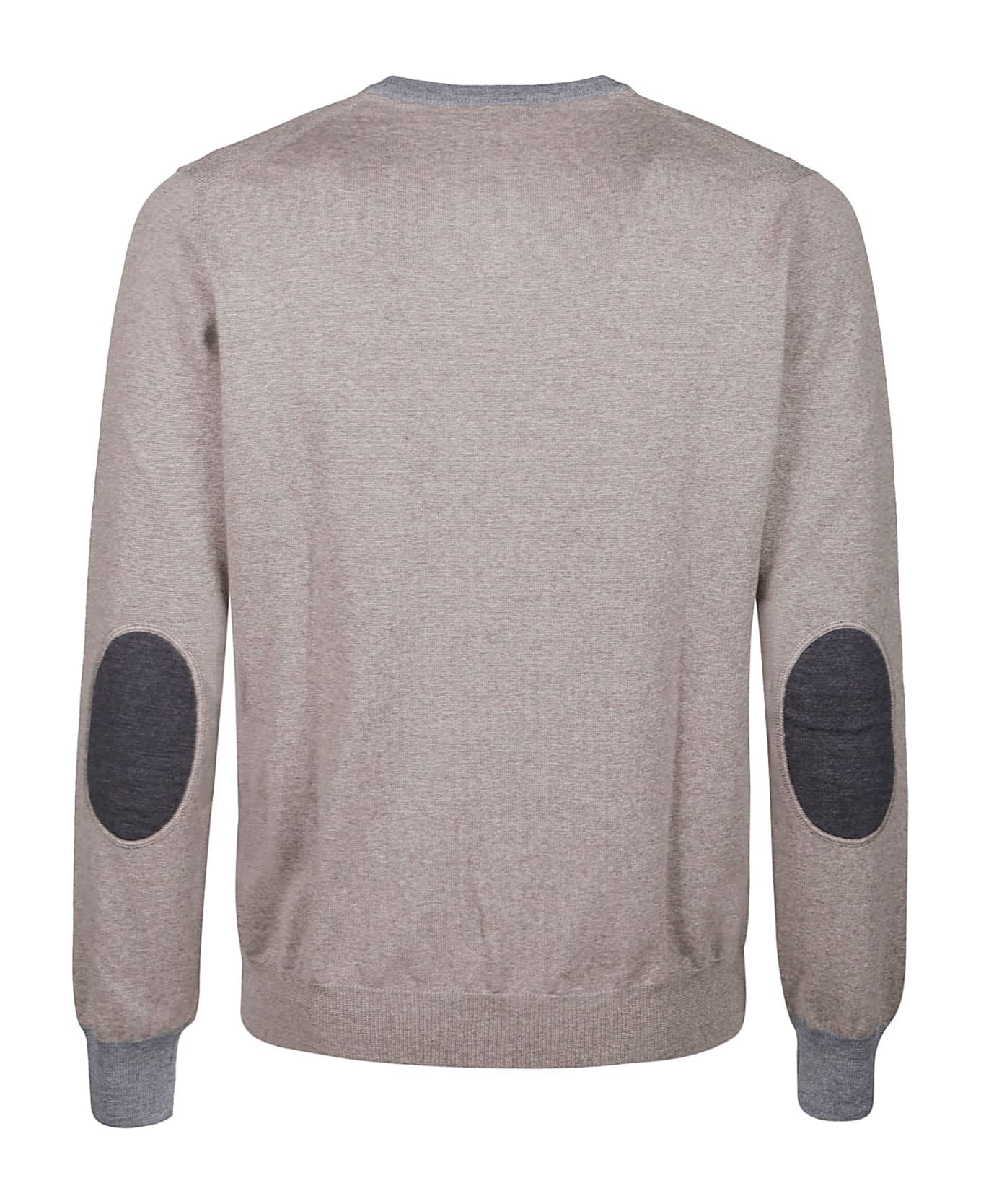 Fay V-neck Sweater - Xl Kaki Chiaro/catrame Scuro/carbone