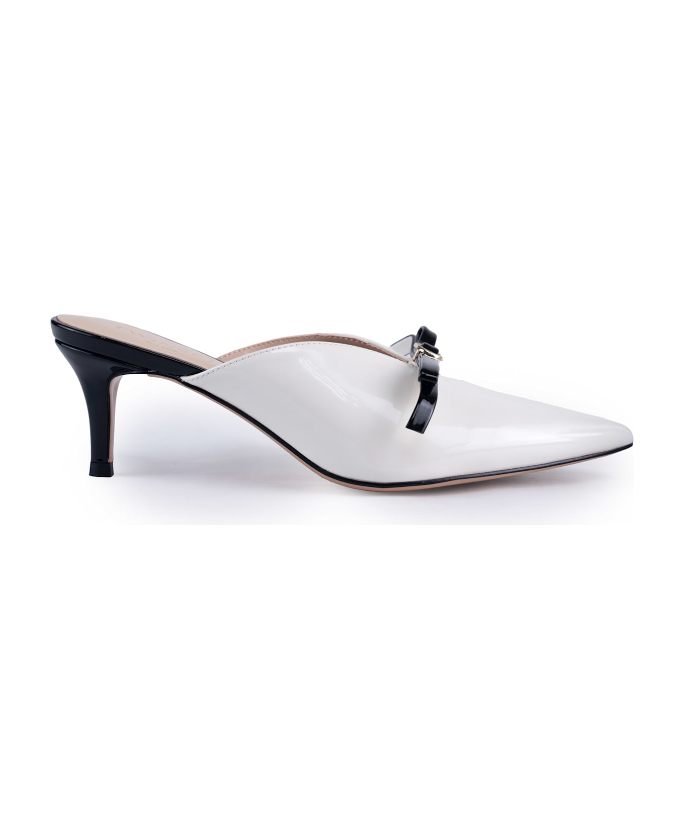 TwinSet Patent Leather Mules - Bic. neve/nero