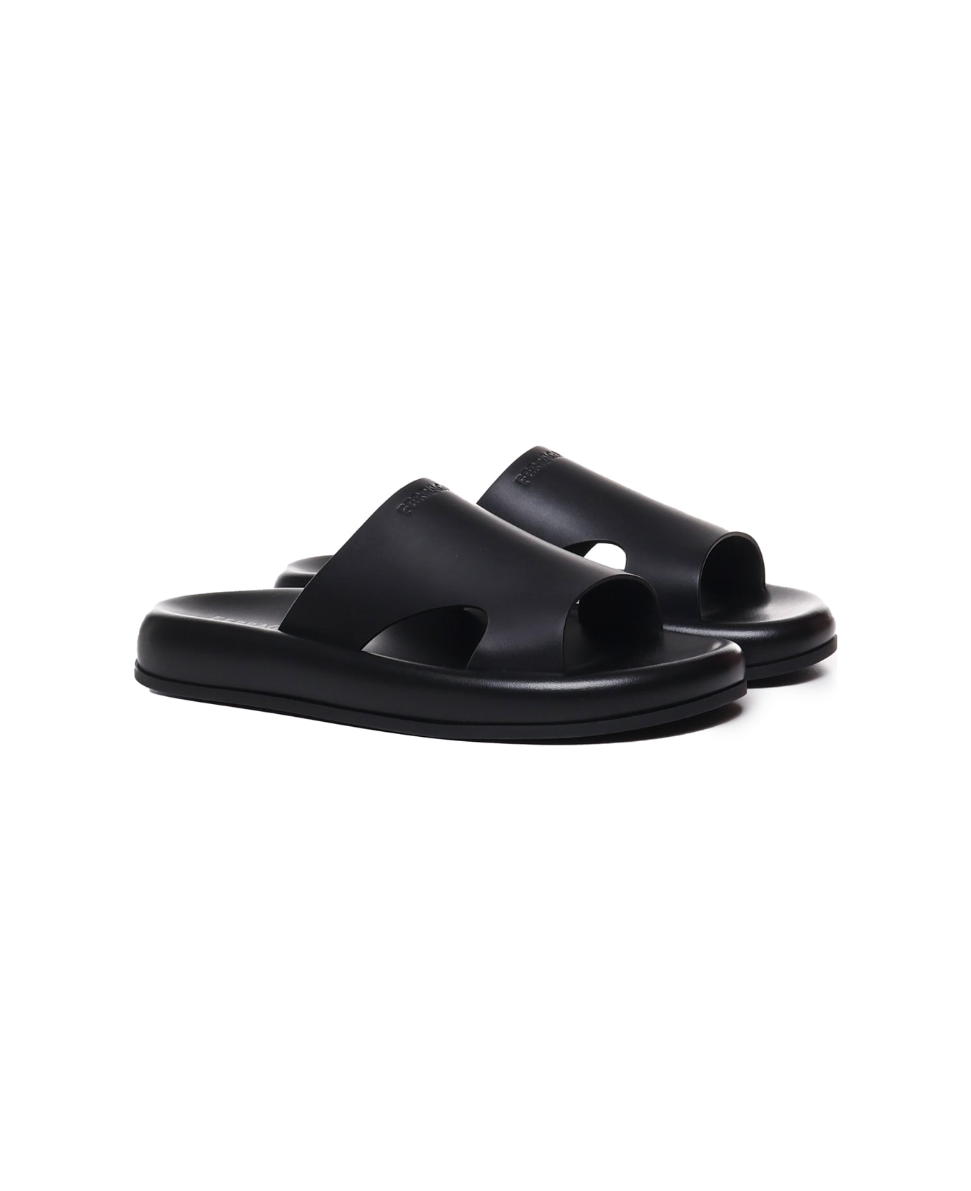 Ferragamo Sandals With Cut-out Detail - Black