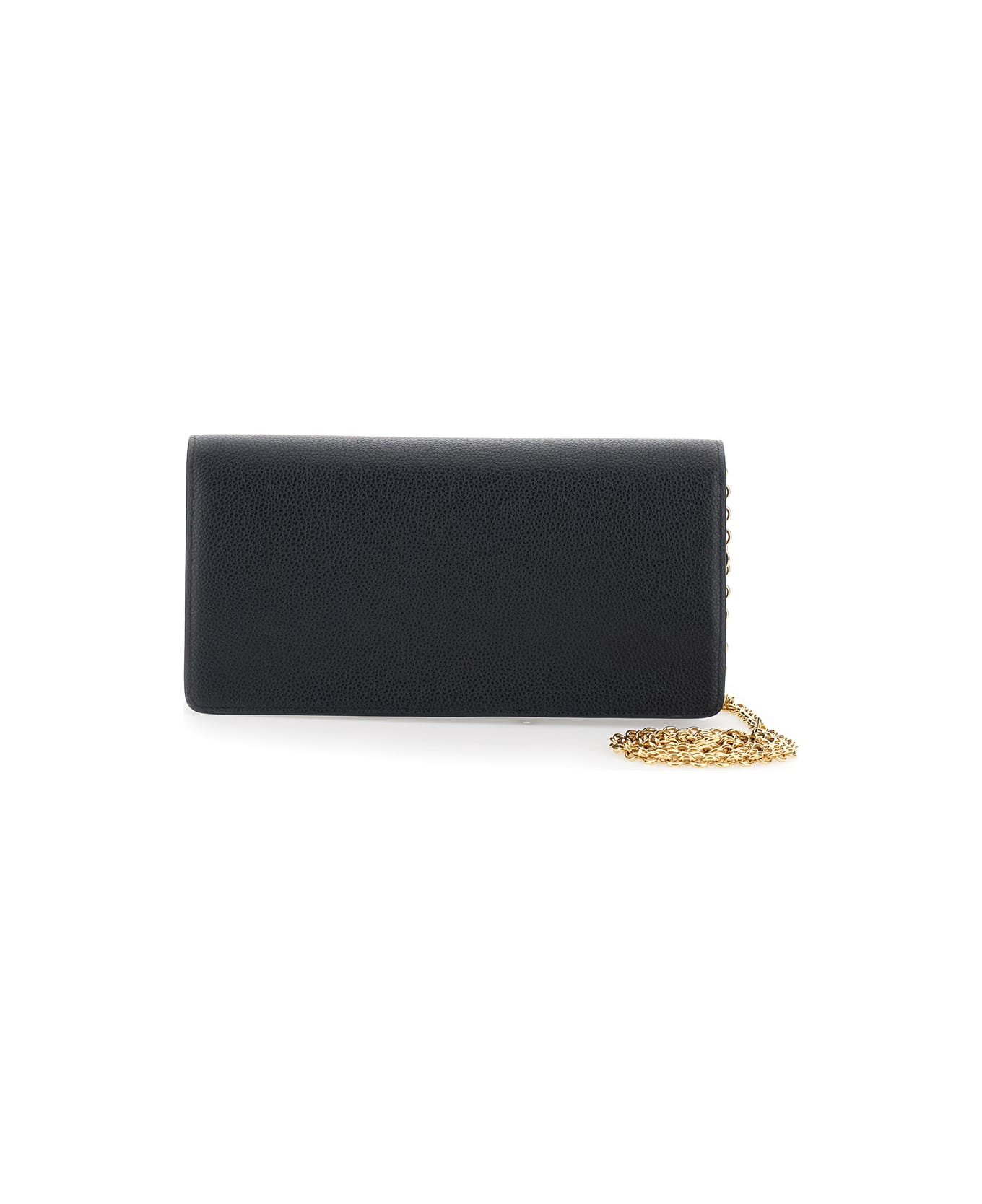Mulberry 'darley' Black Clutch With Chain Shoulder Strap In Hammered Leather Woman - Black