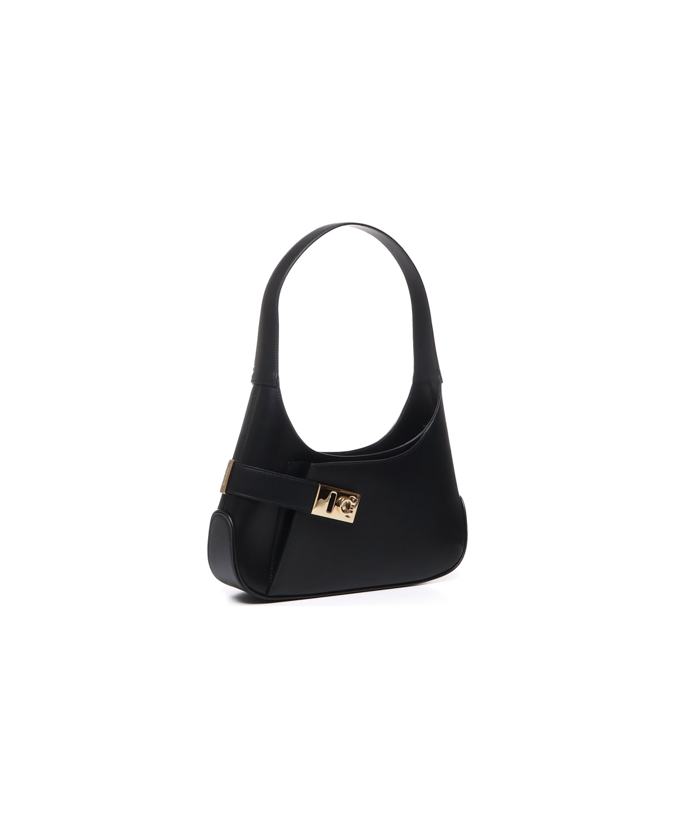 Ferragamo Medium Leather Shoulder Bag - Black