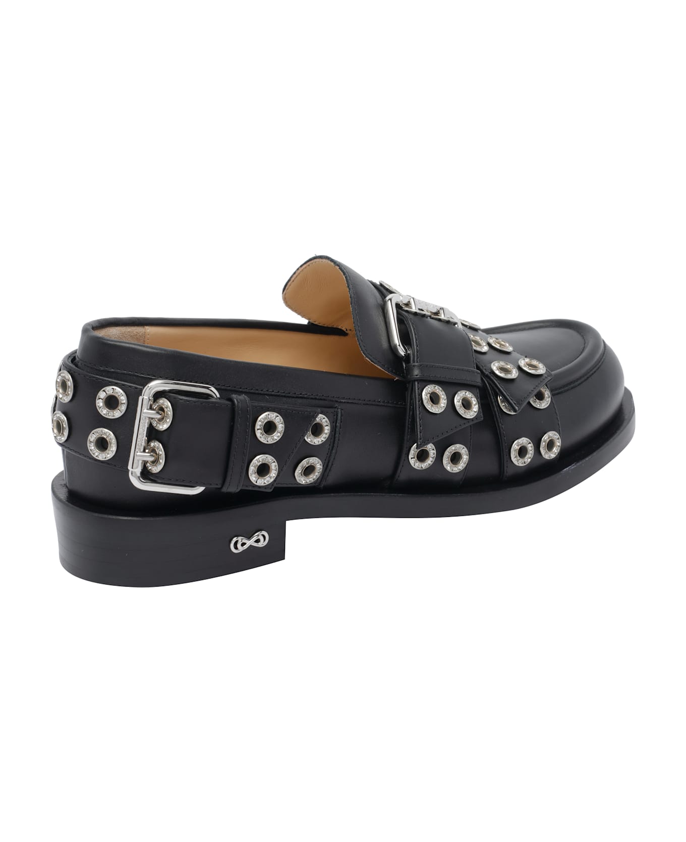 Mach 
Mach Buckle Belt Vintage Loafers - Black