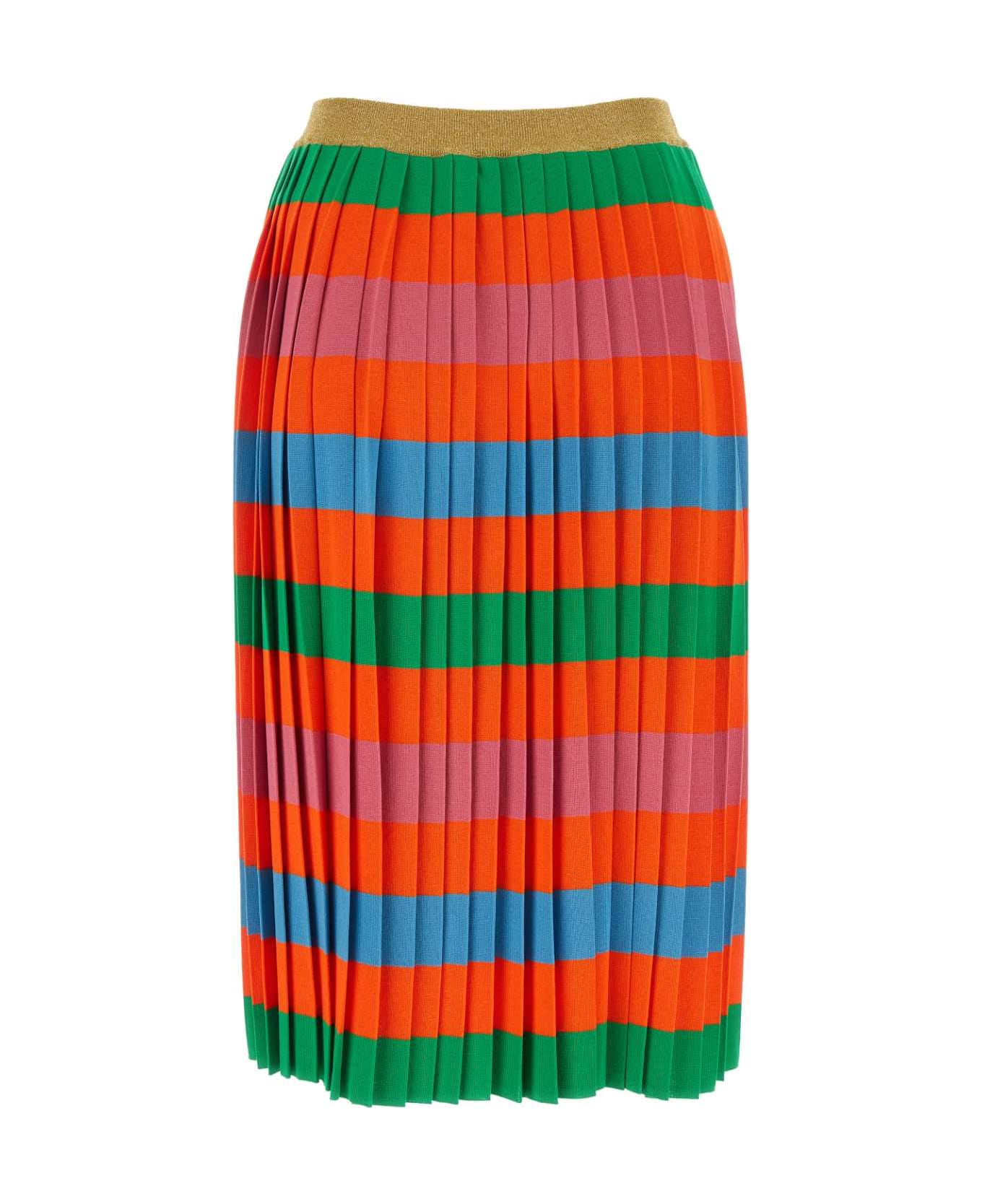 Gucci Multicolor Viscose Blend Skirt - ORANGEMC スカート