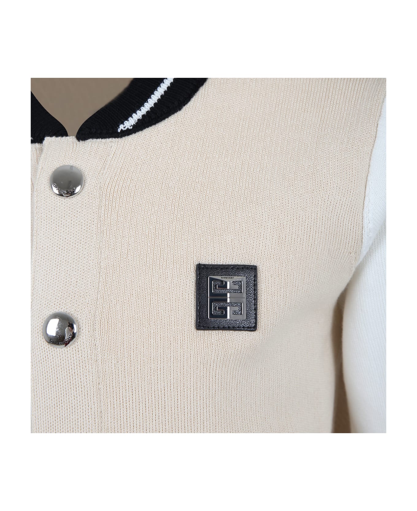 Givenchy Beige Bomber Jacket For Boy With Logo - Beige コート＆ジャケット