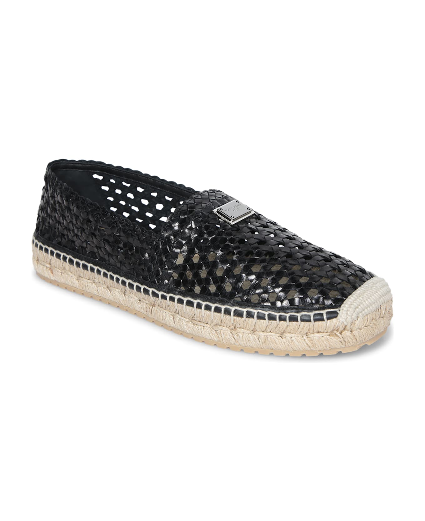 Dolce 
Gabbana Black Plaque Espadrilles - Black